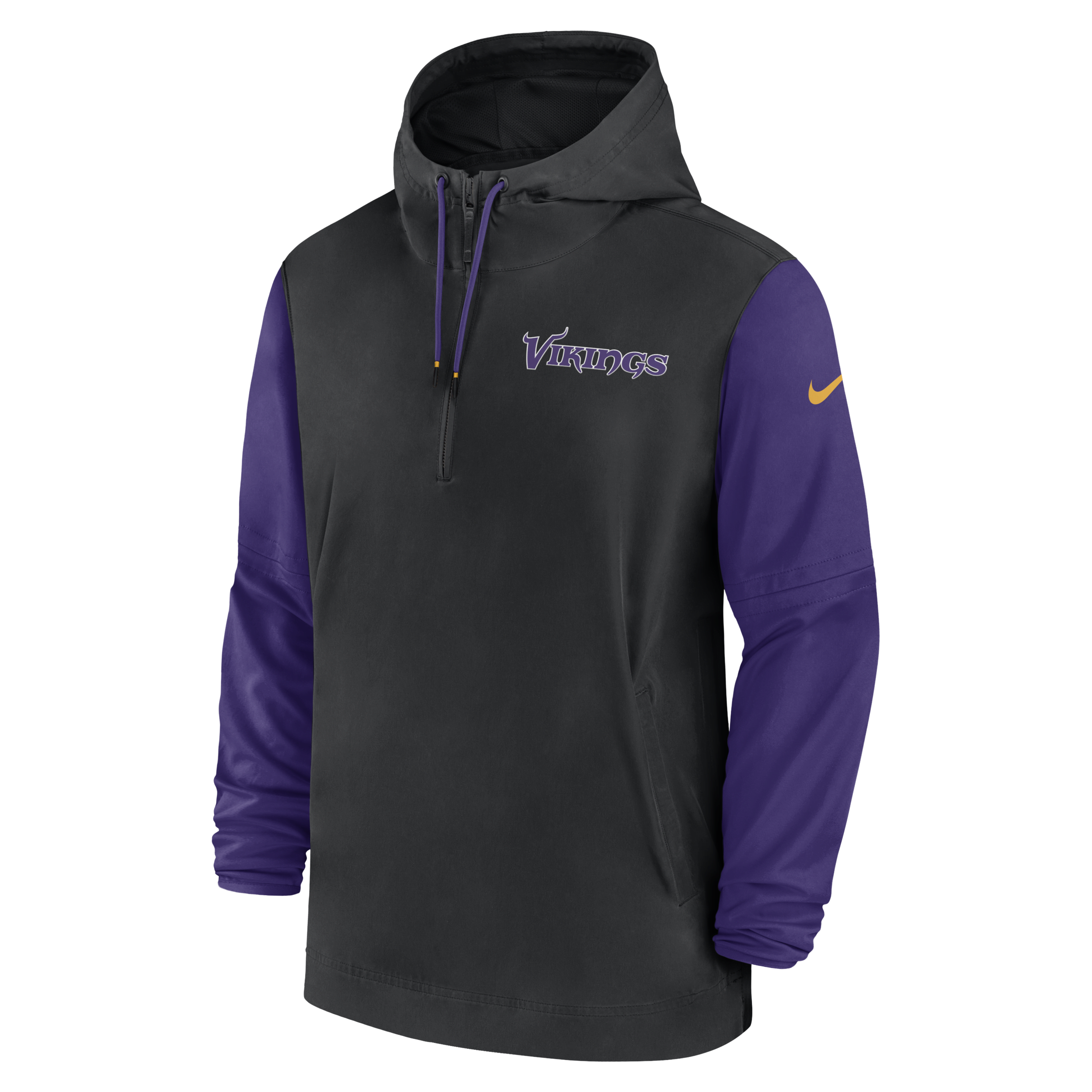 Minnesota Vikings Sideline Pre-Game Player Men's Nike NFL 1/2-Zip Hooded Jacket