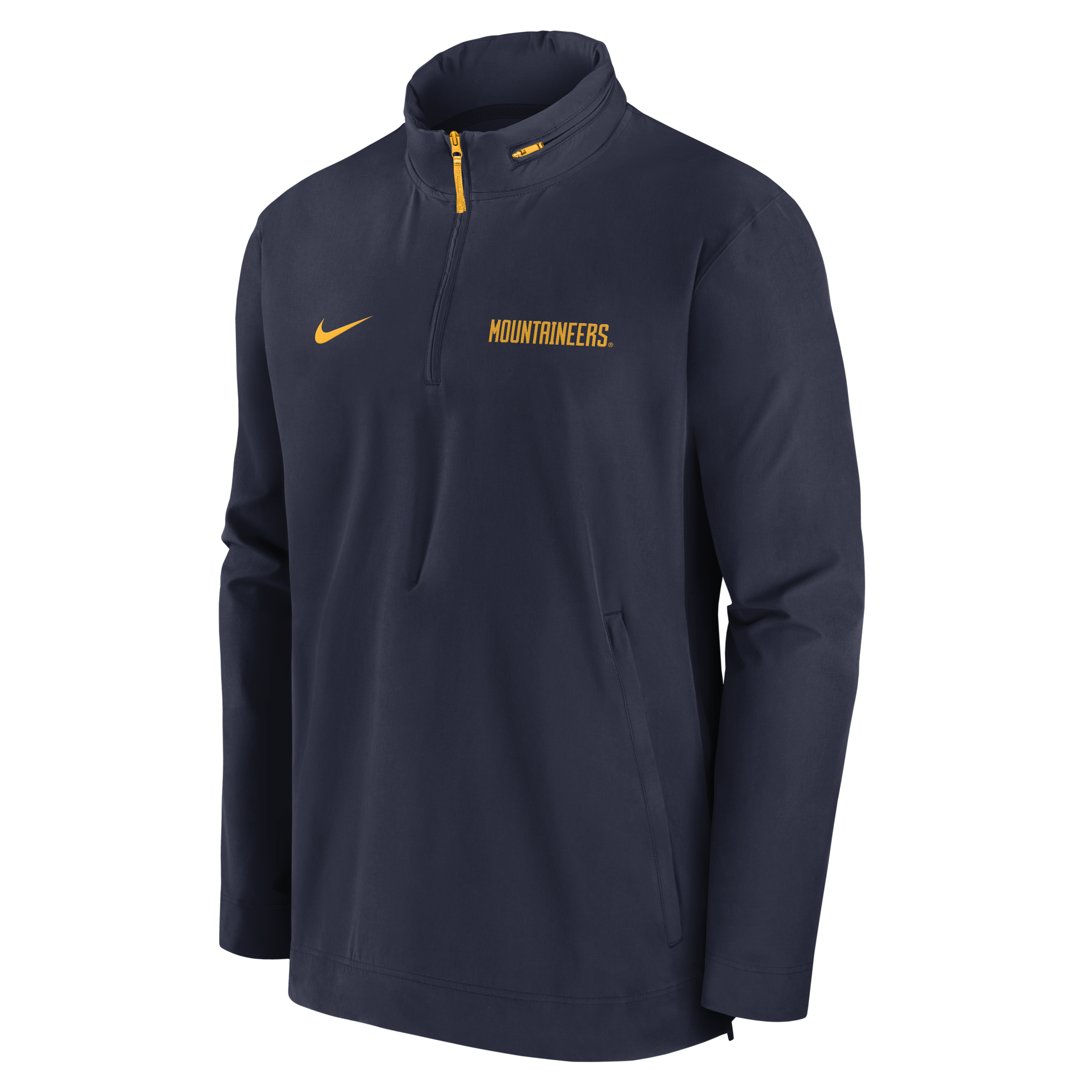 West Virginia Mountaineers Sideline Coach Men's Nike College 1/2-Zip Hooded Jacket