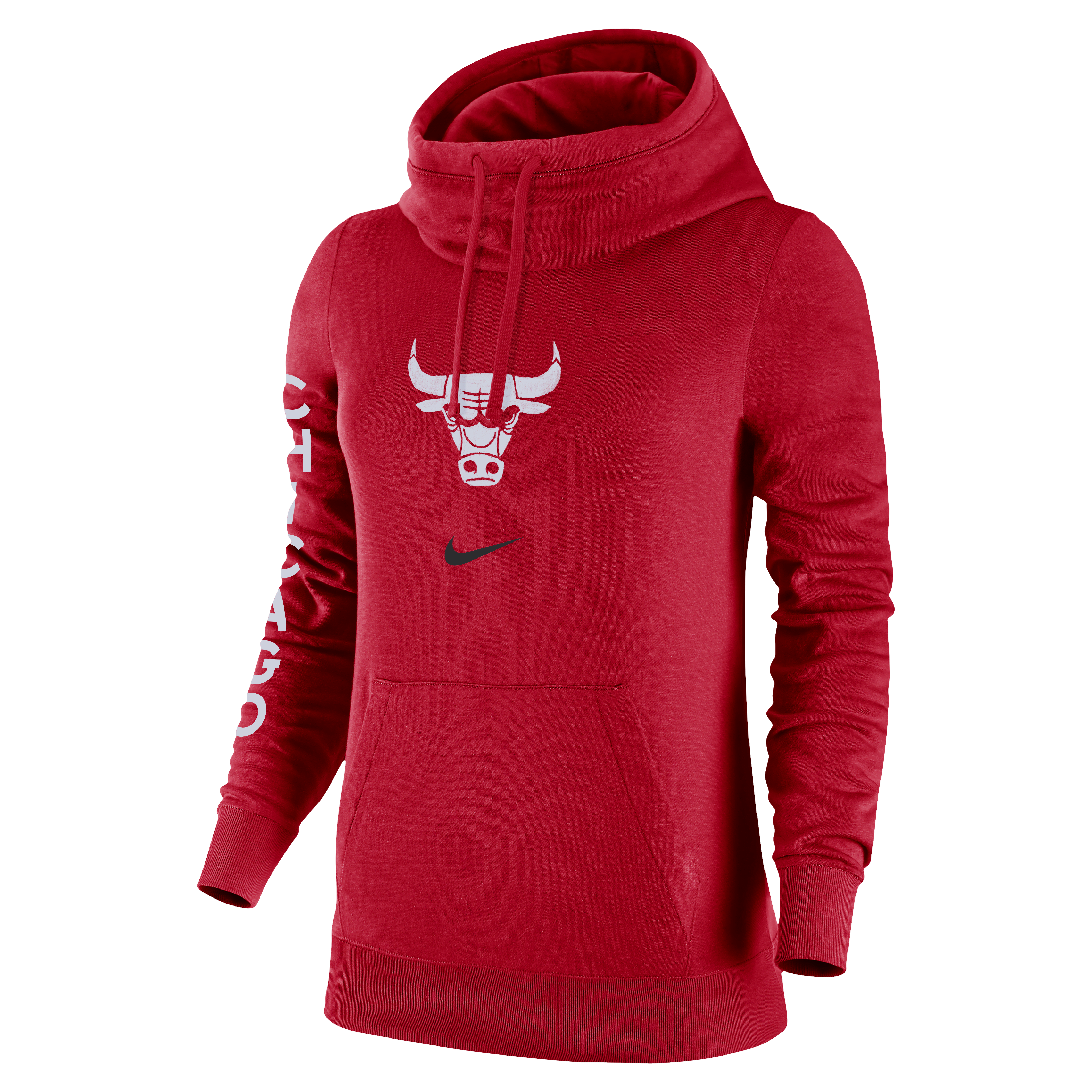 Chicago Bulls Club Fleece 2023/24 City Edition Women's Nike NBA Funnel-Neck Hoodie