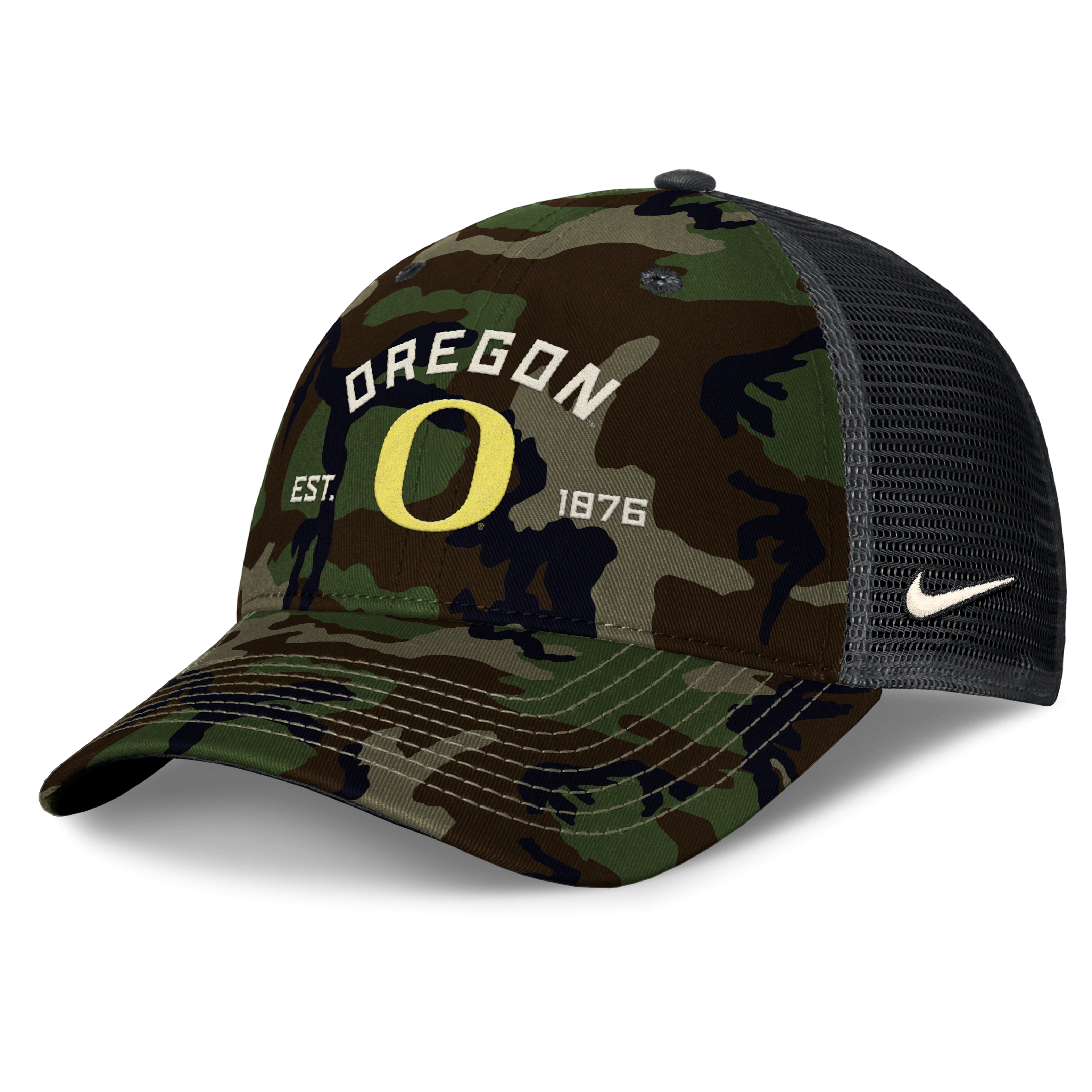 Oregon 2025 Military Appreciation Rise Men's Nike College Trucker Adjustable Hat