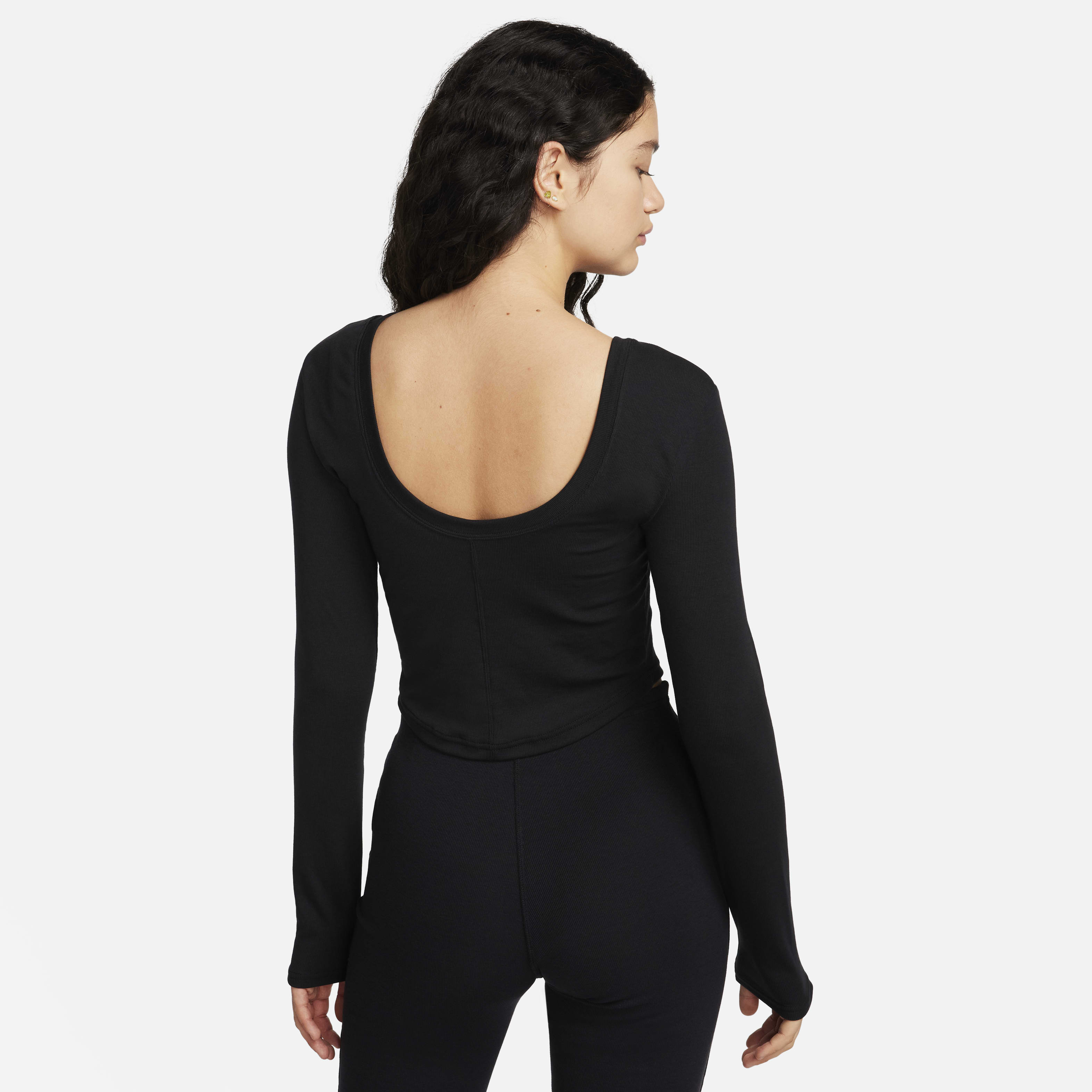 Nike Sportswear Chill Knit Women's Tight Scoop-Back Long-Sleeve Mini-Rib Top