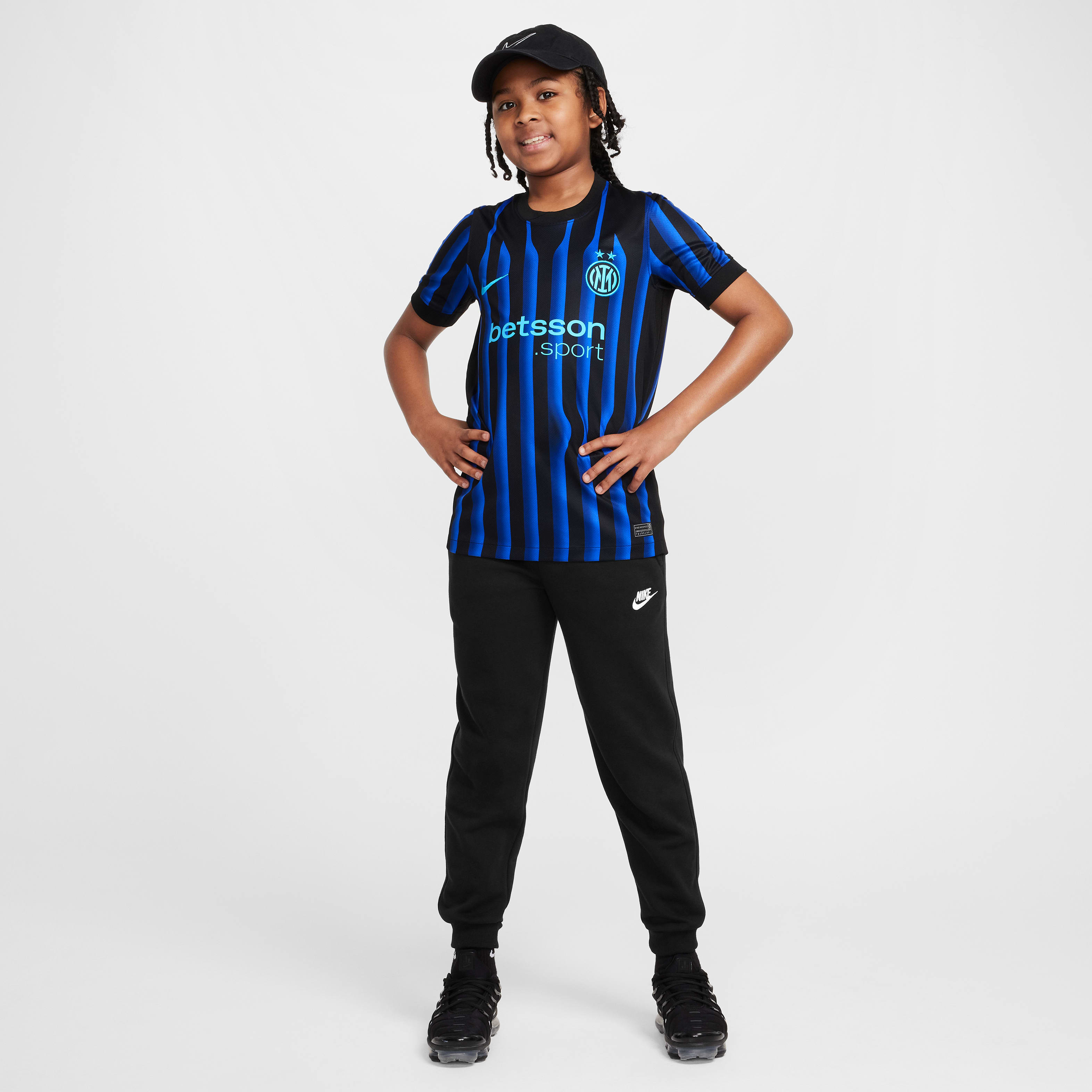 Inter Milan 2025/26 Stadium Home Big Kids' Nike Dri-FIT Soccer Replica Jersey