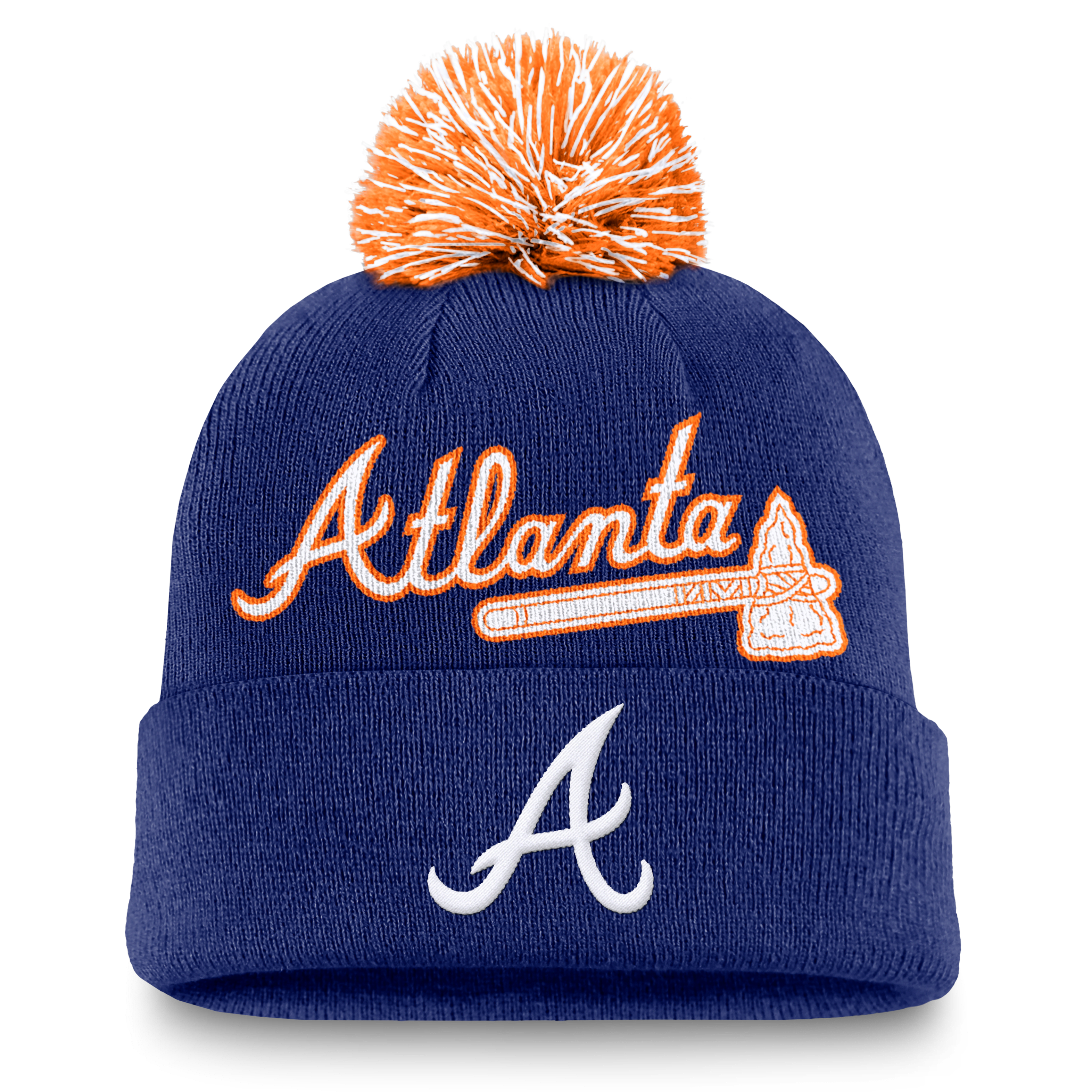 Atlanta Braves Peak Men's Nike MLB Cuffed Pom Beanie