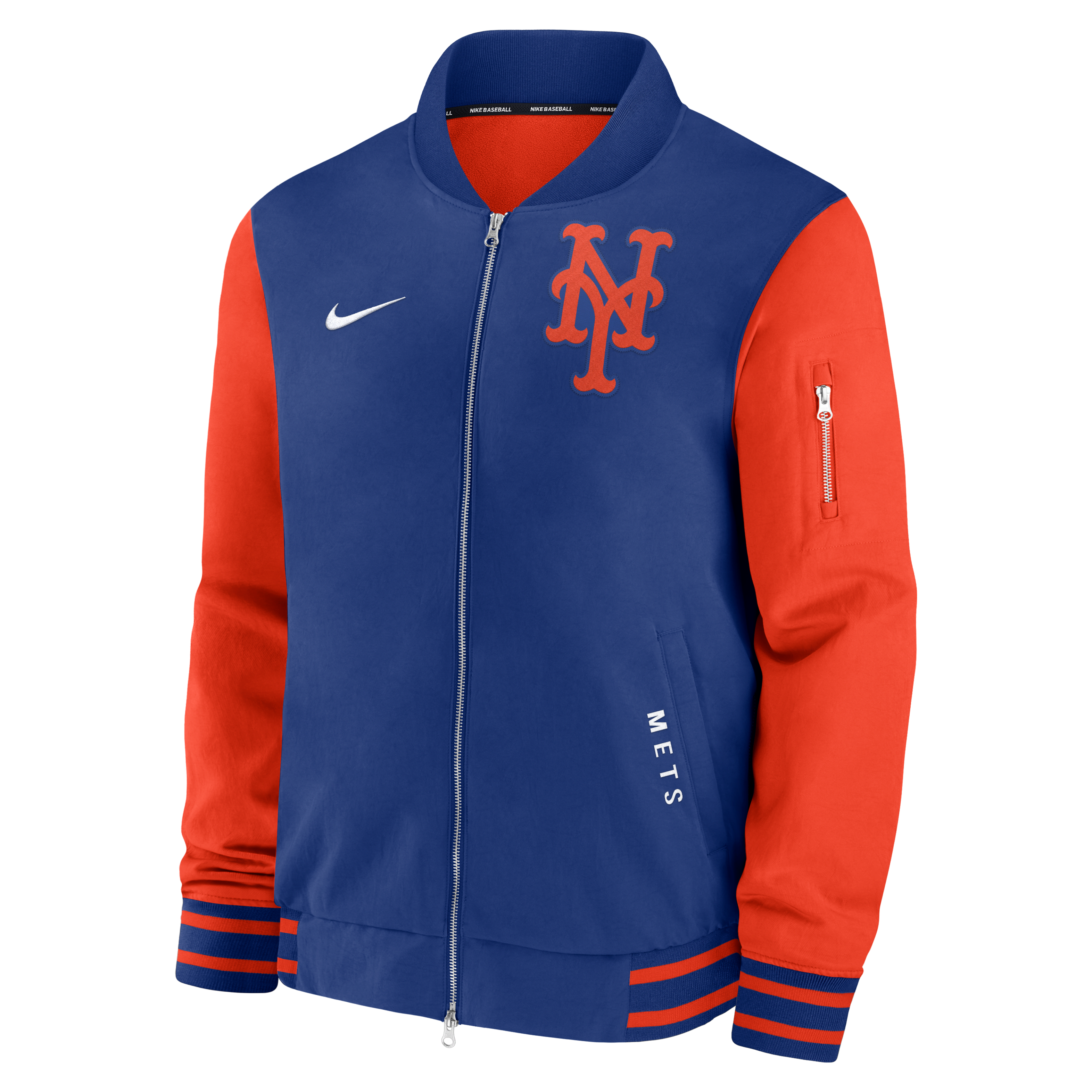 New York Mets Authentic Collection Dugout Men's Nike MLB Full-Zip Bomber Jacket