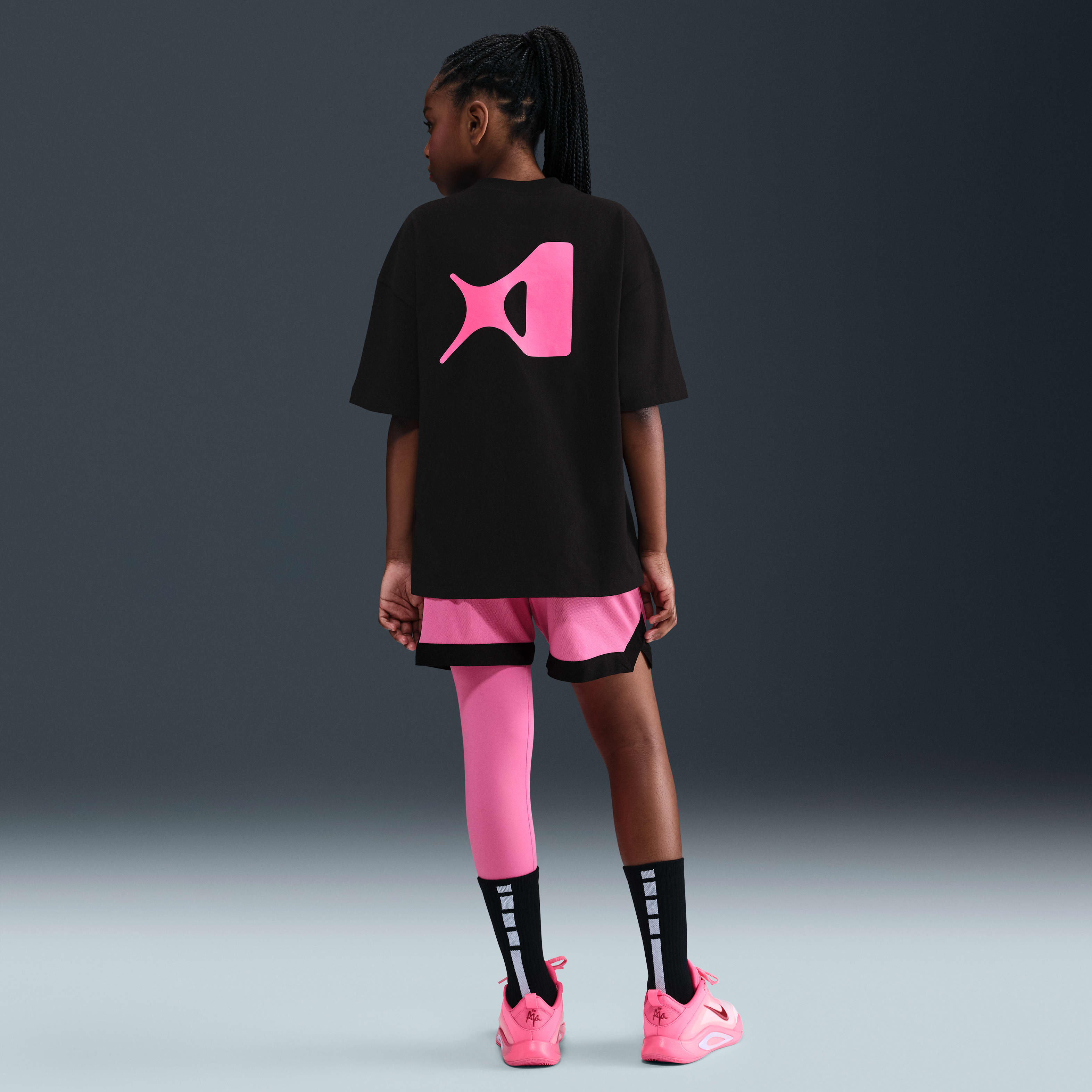 A'ja Wilson Girls' A'symmetric Mid-Rise Single-Leg Basketball Leggings