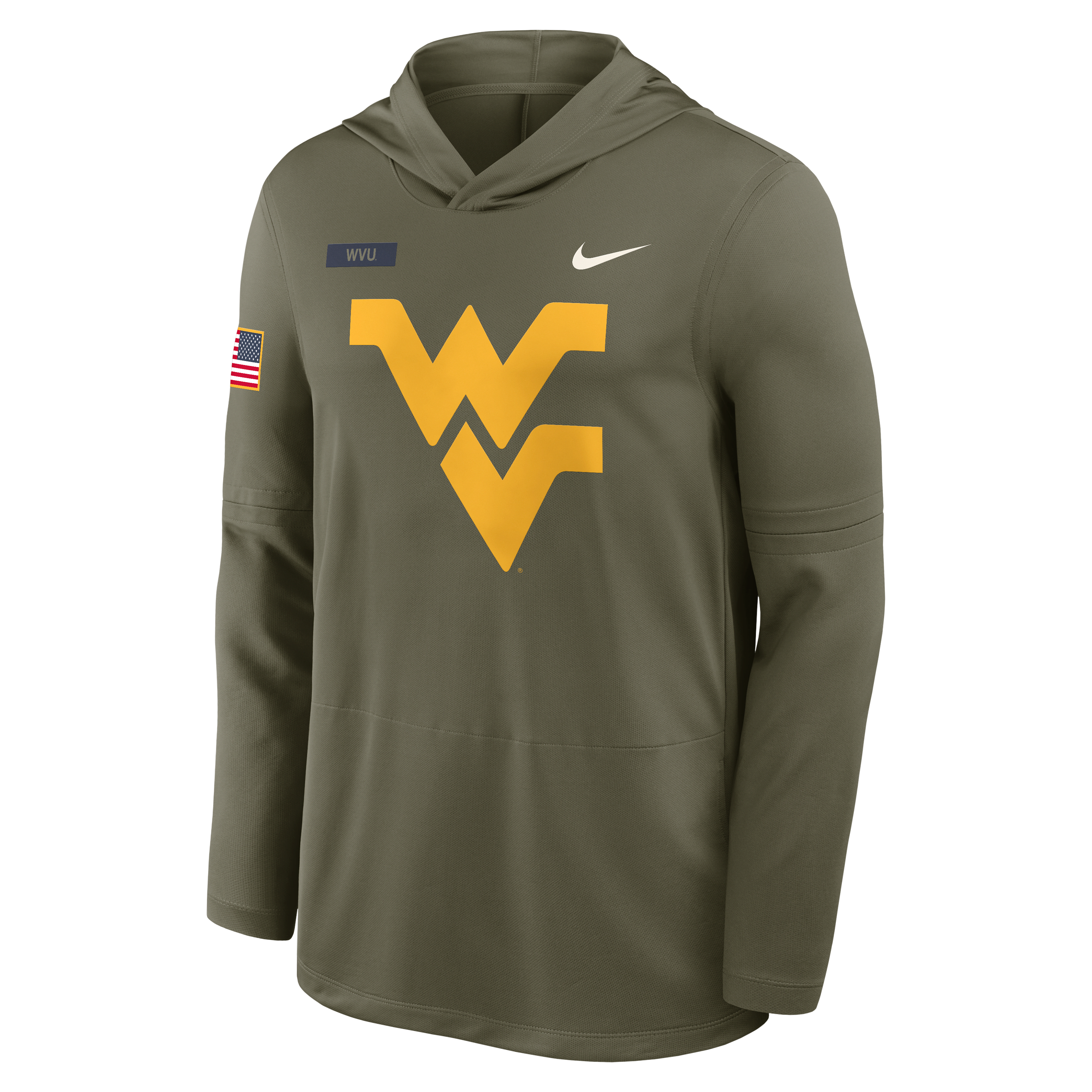 West Virginia 2025 Military Appreciation Men's Nike Dri-FIT College Long-Sleeve Hooded Top