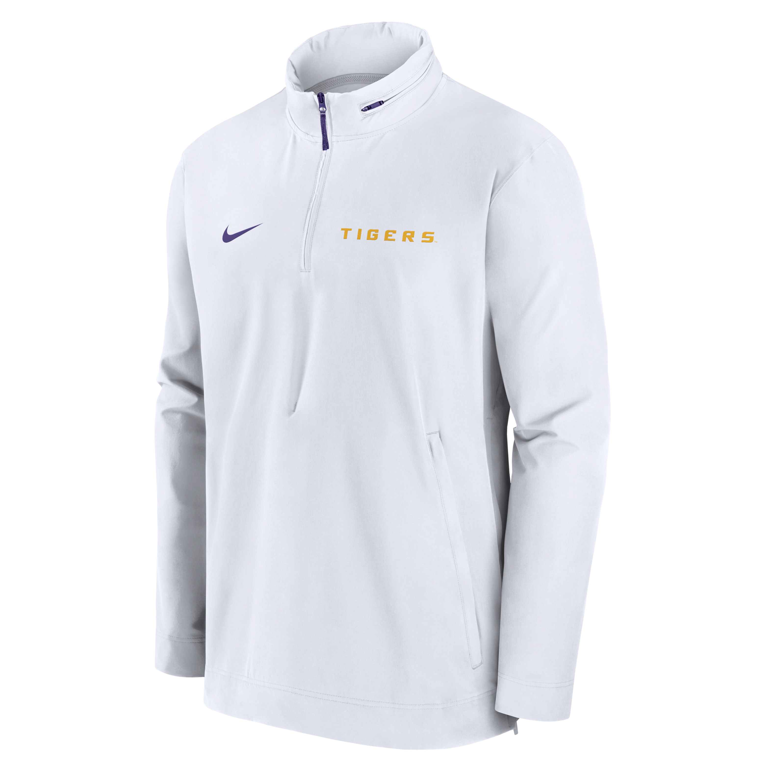 LSU Tigers Sideline Coach Men's Nike College 1/2-Zip Hooded Jacket