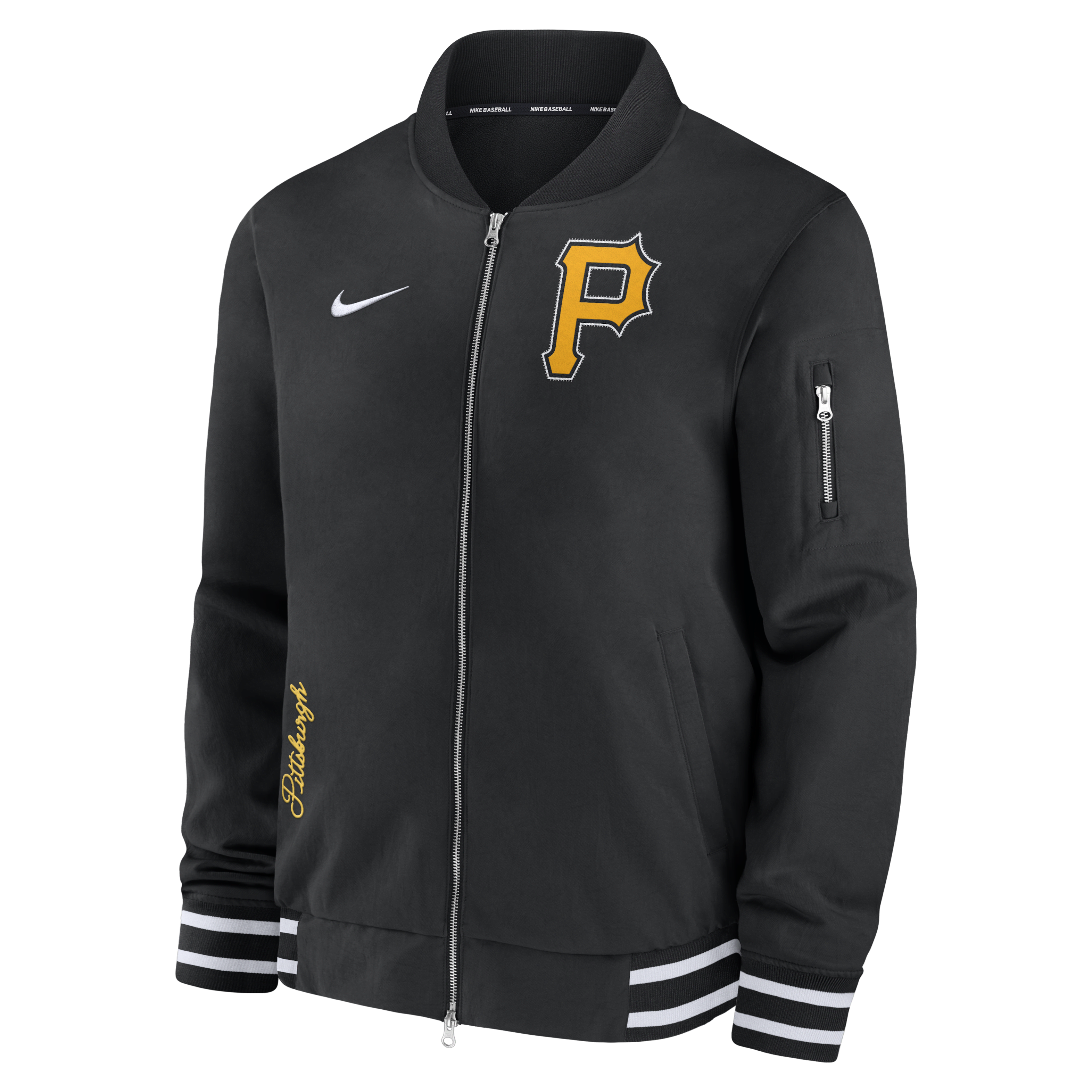 Pittsburgh Pirates Authentic Collection Men's Nike MLB Full-Zip Bomber Jacket