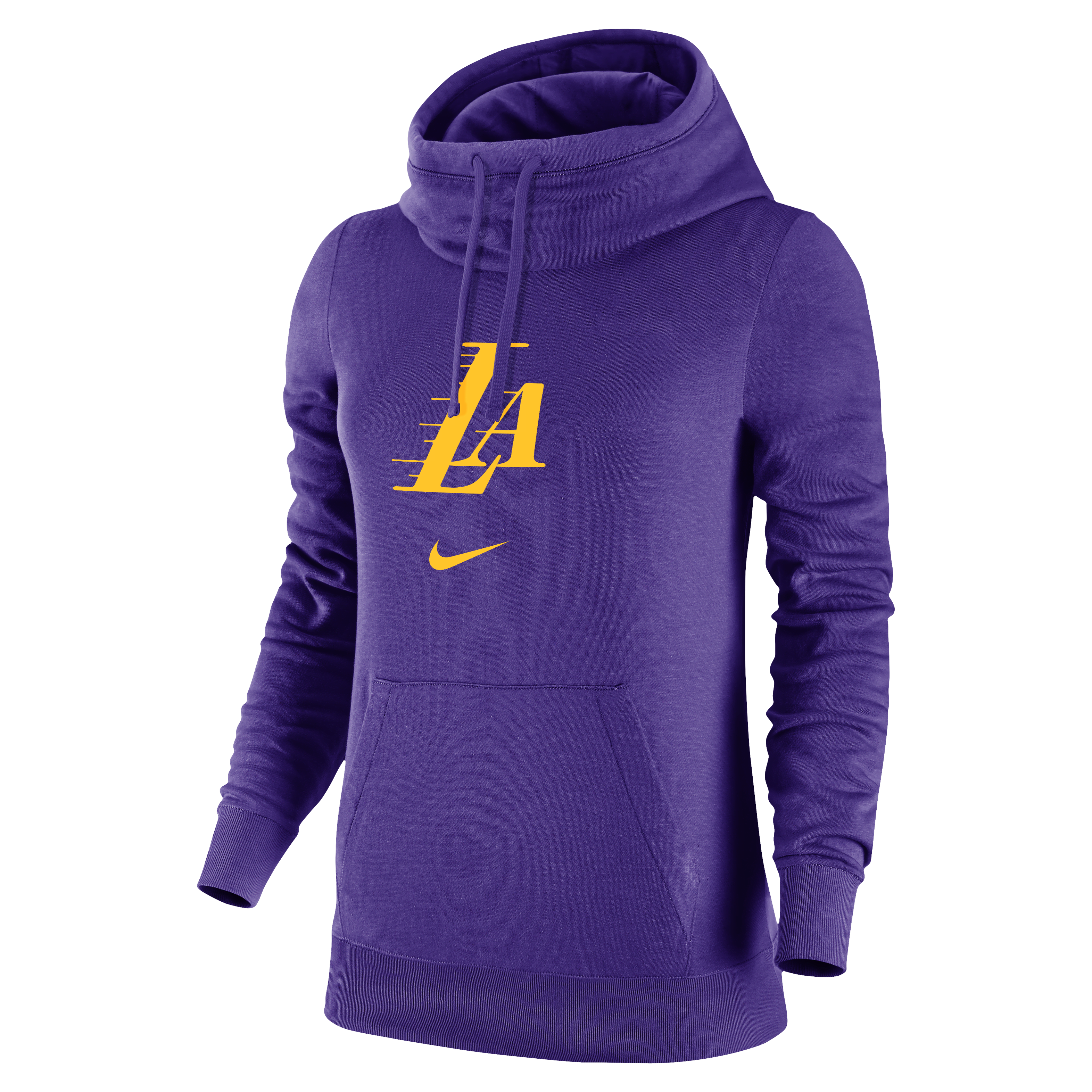 Los Angeles Lakers Club Fleece 2023/24 City Edition Women's Nike NBA Funnel-Neck Hoodie