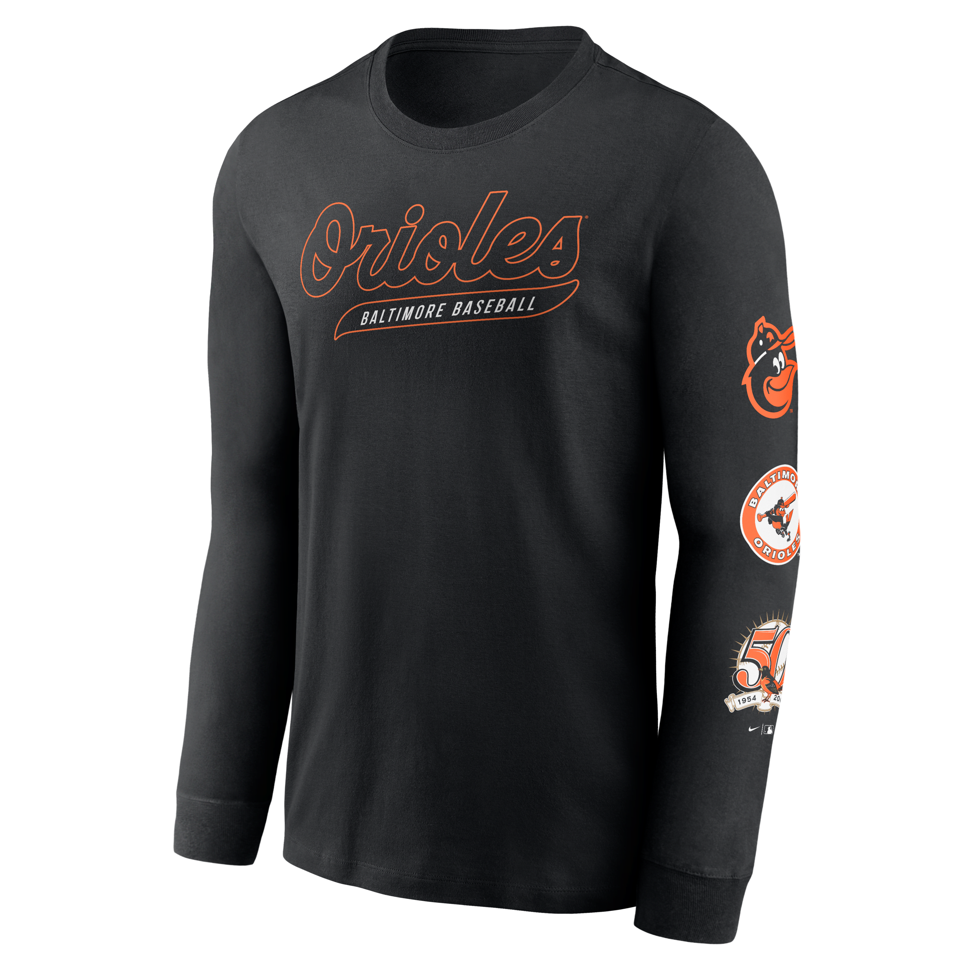 Baltimore Orioles Cooperstown Knockout Men's Nike MLB Long-Sleeve T-Shirt