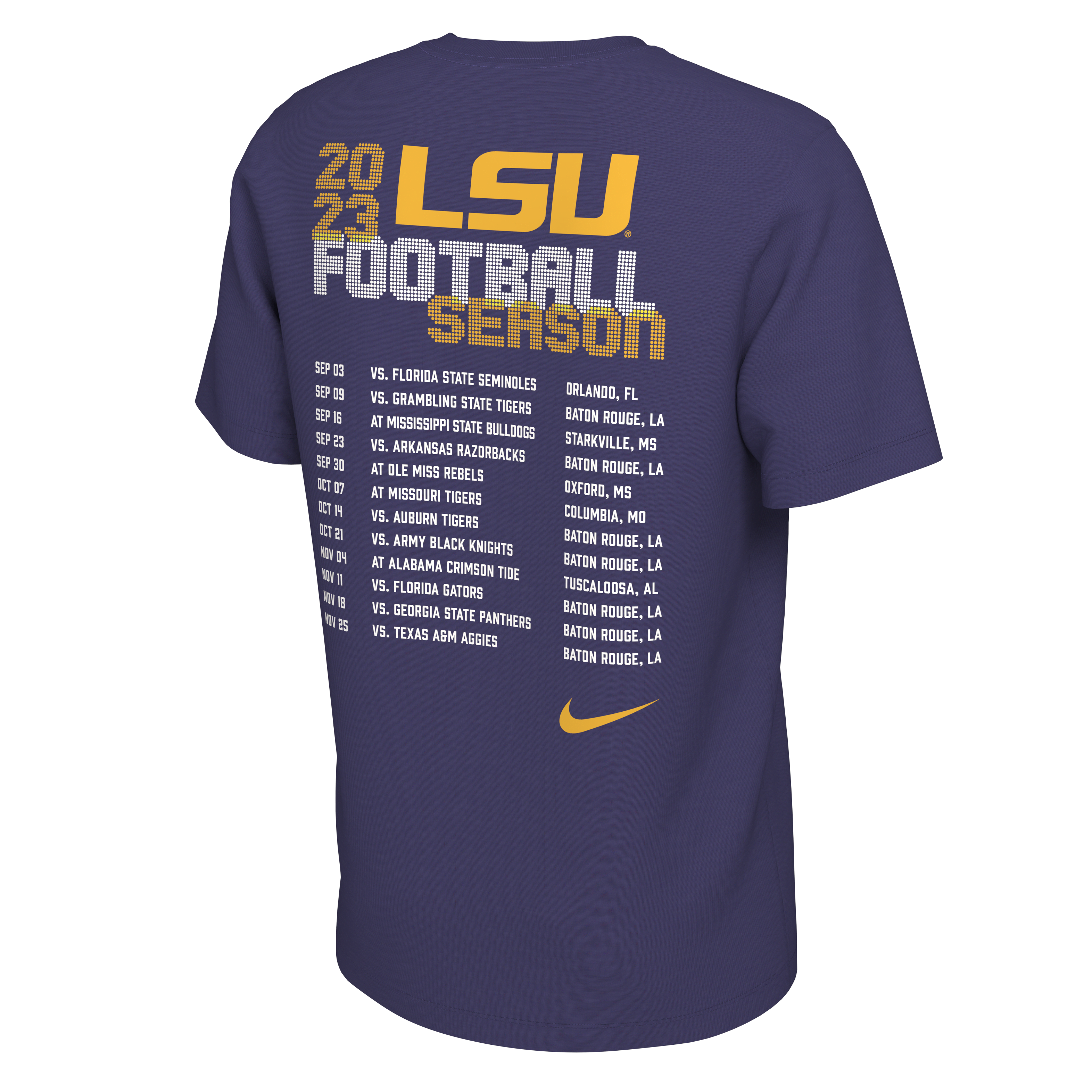 LSU Schedule Men's Nike College T-Shirt