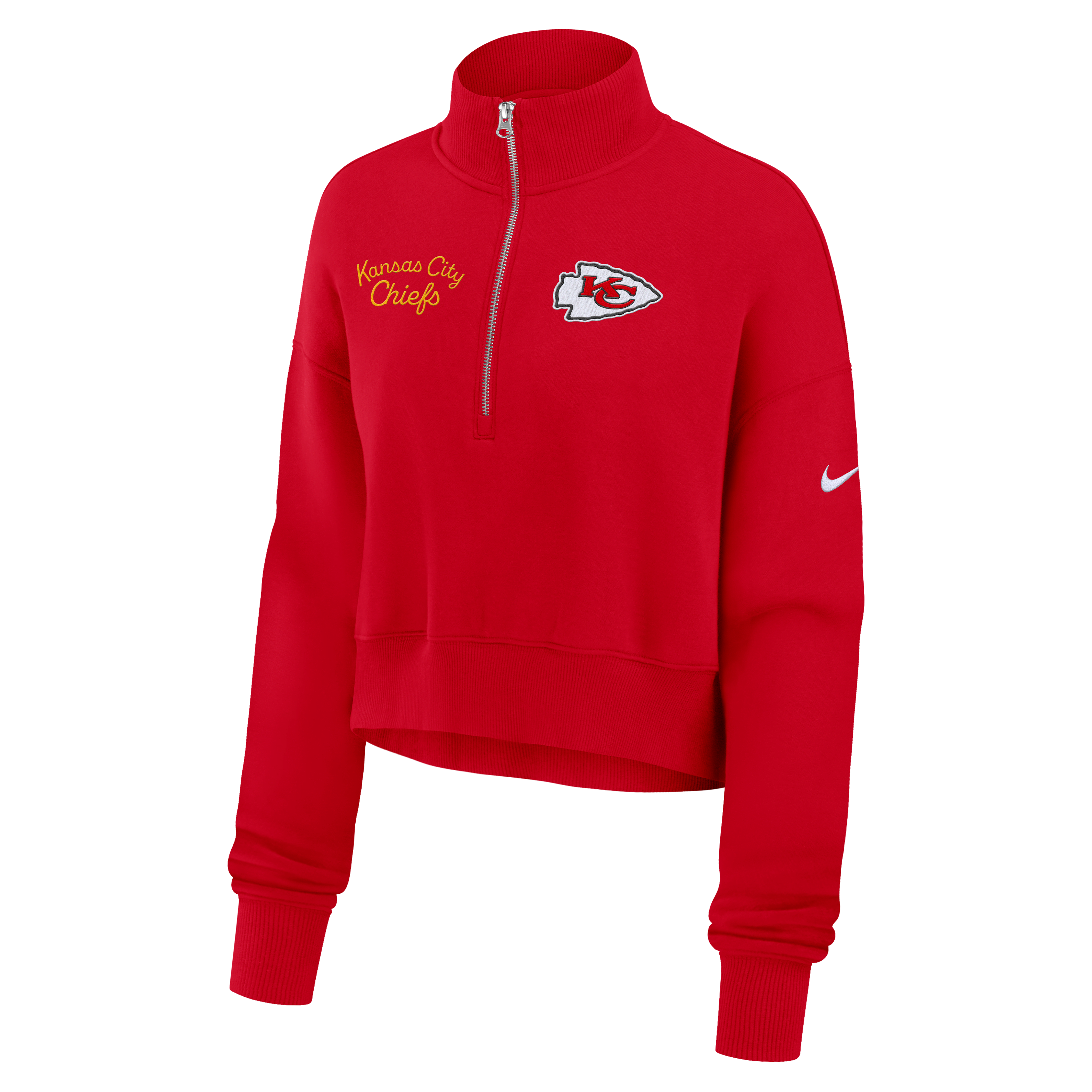 Kansas City Chiefs Phoenix Women's Nike NFL Cropped 1/4-Zip Crew