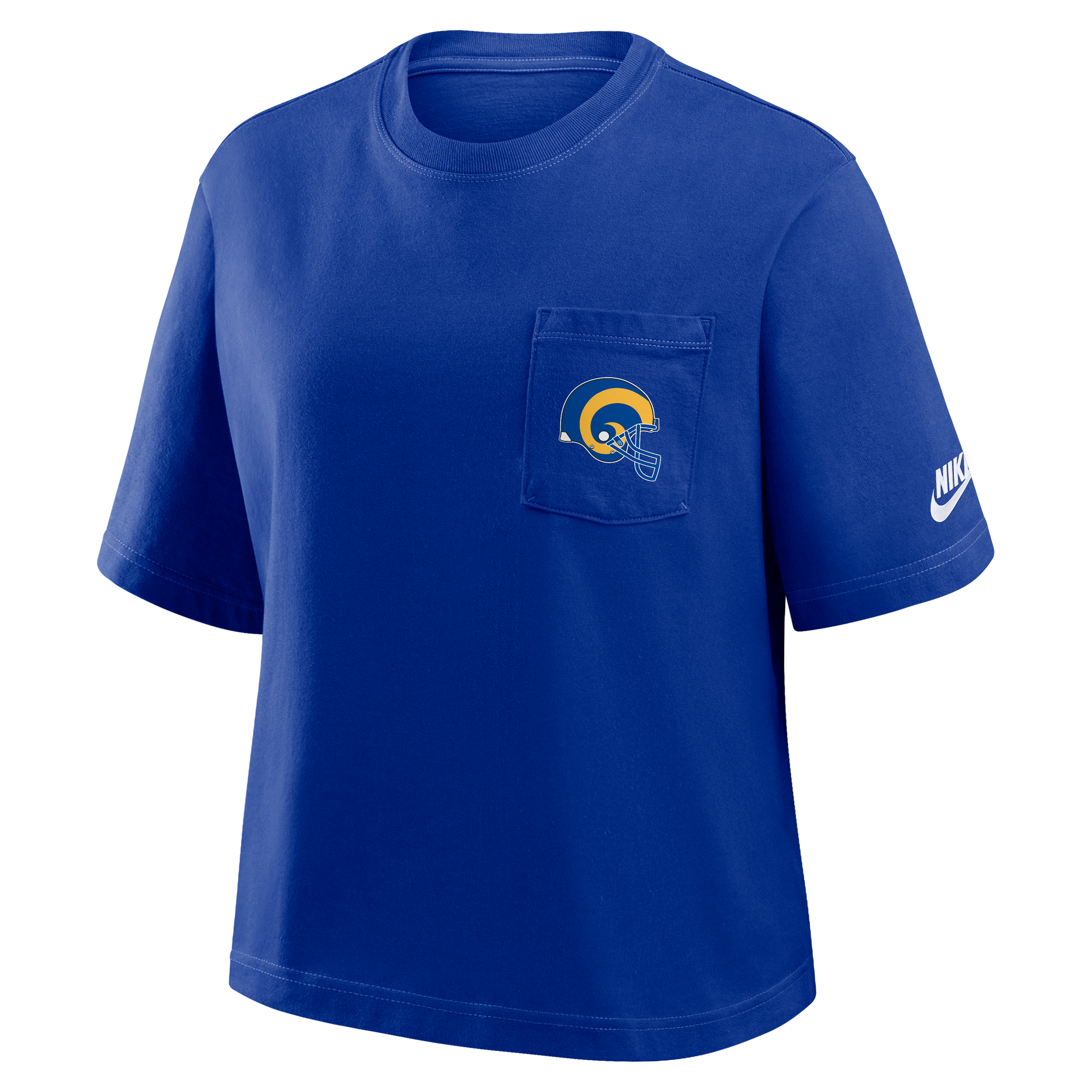 Los Angeles Rams Rewind Pocket Boxy Women's Nike NFL T-Shirt