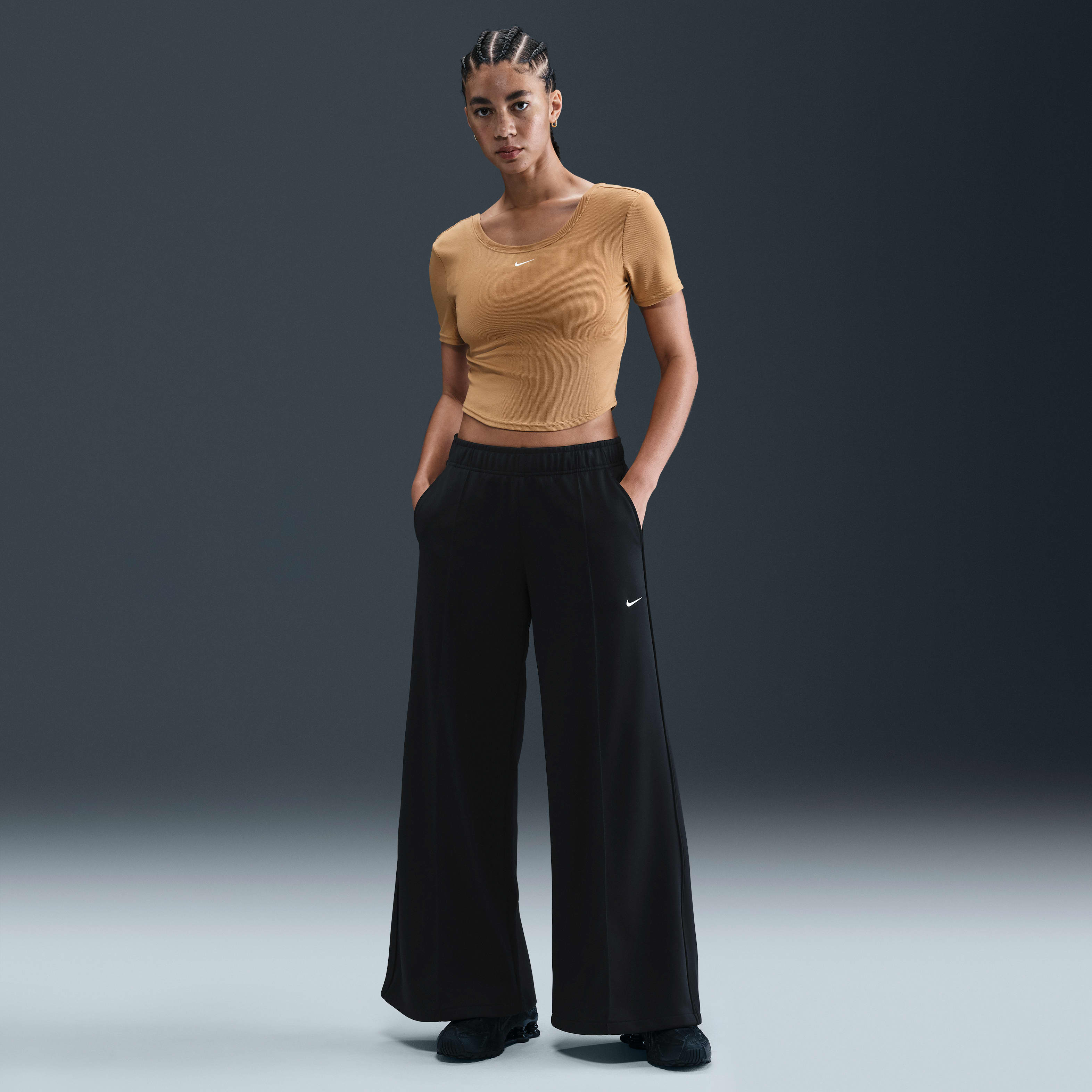 Nike Sportswear Women's Mid-Rise Wide-Leg Track Pants