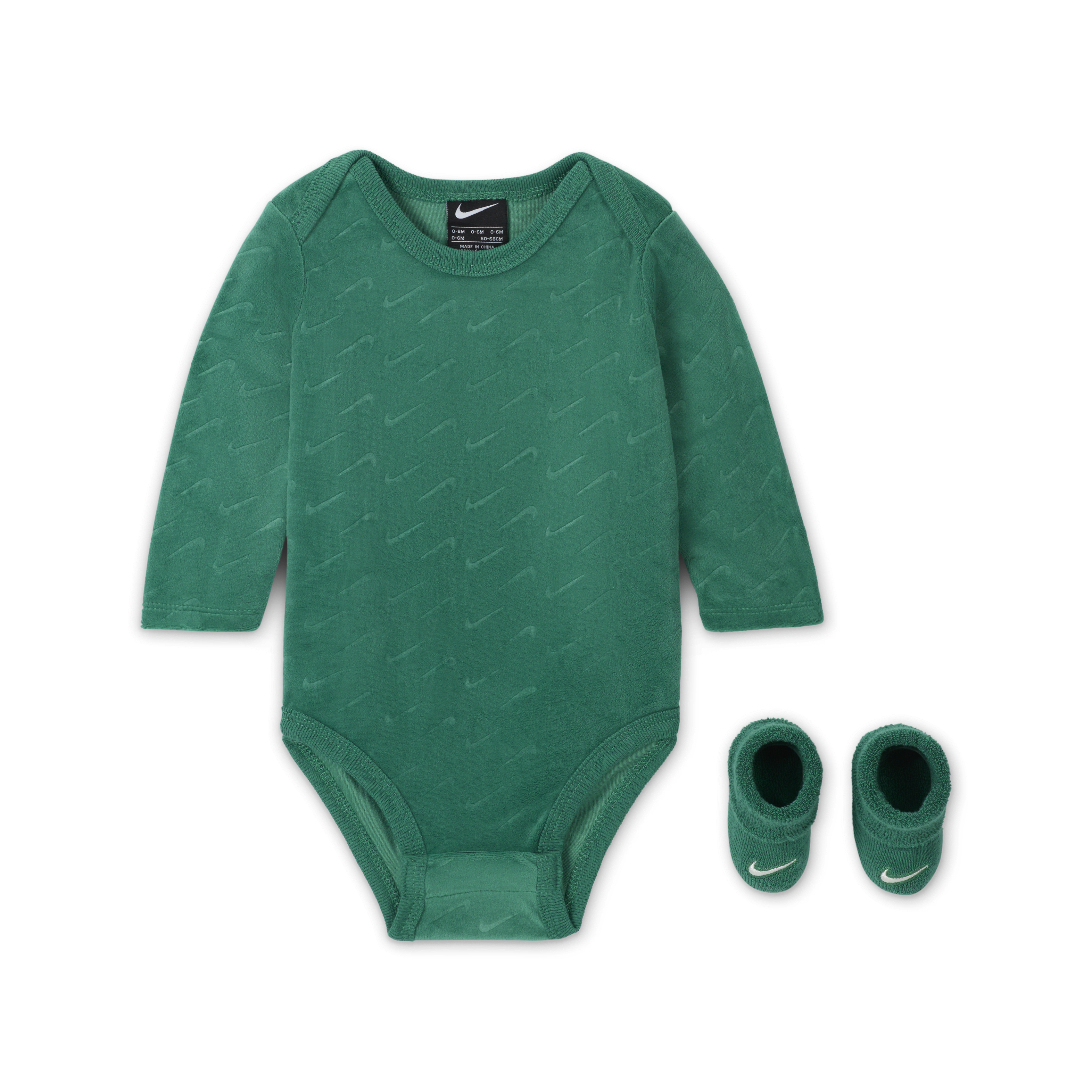 Nike Baby (0-9M) Velour Swoosh 2-Piece Bodysuit Boxed Set