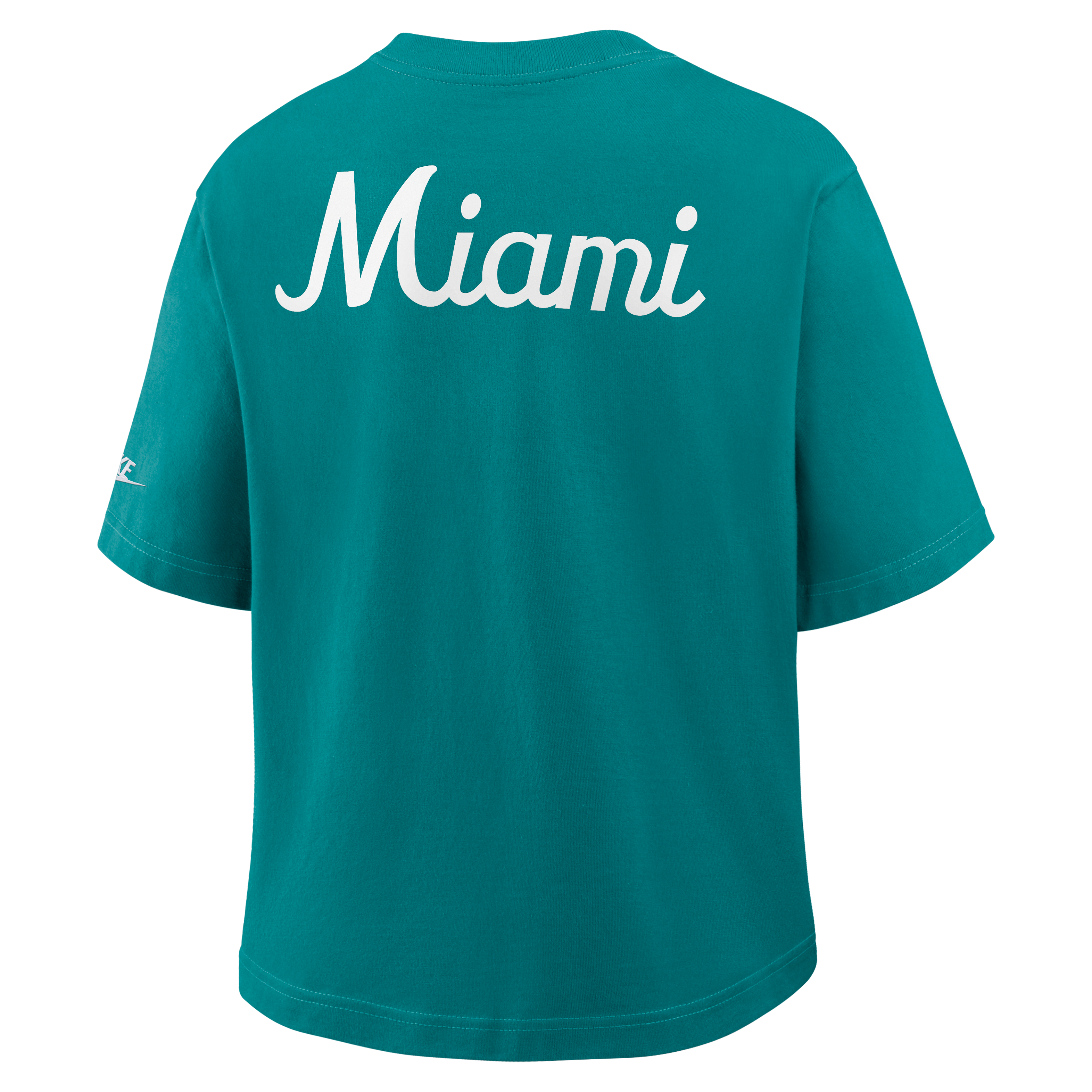 Miami Dolphins Rewind Pocket Boxy Women's Nike NFL T-Shirt