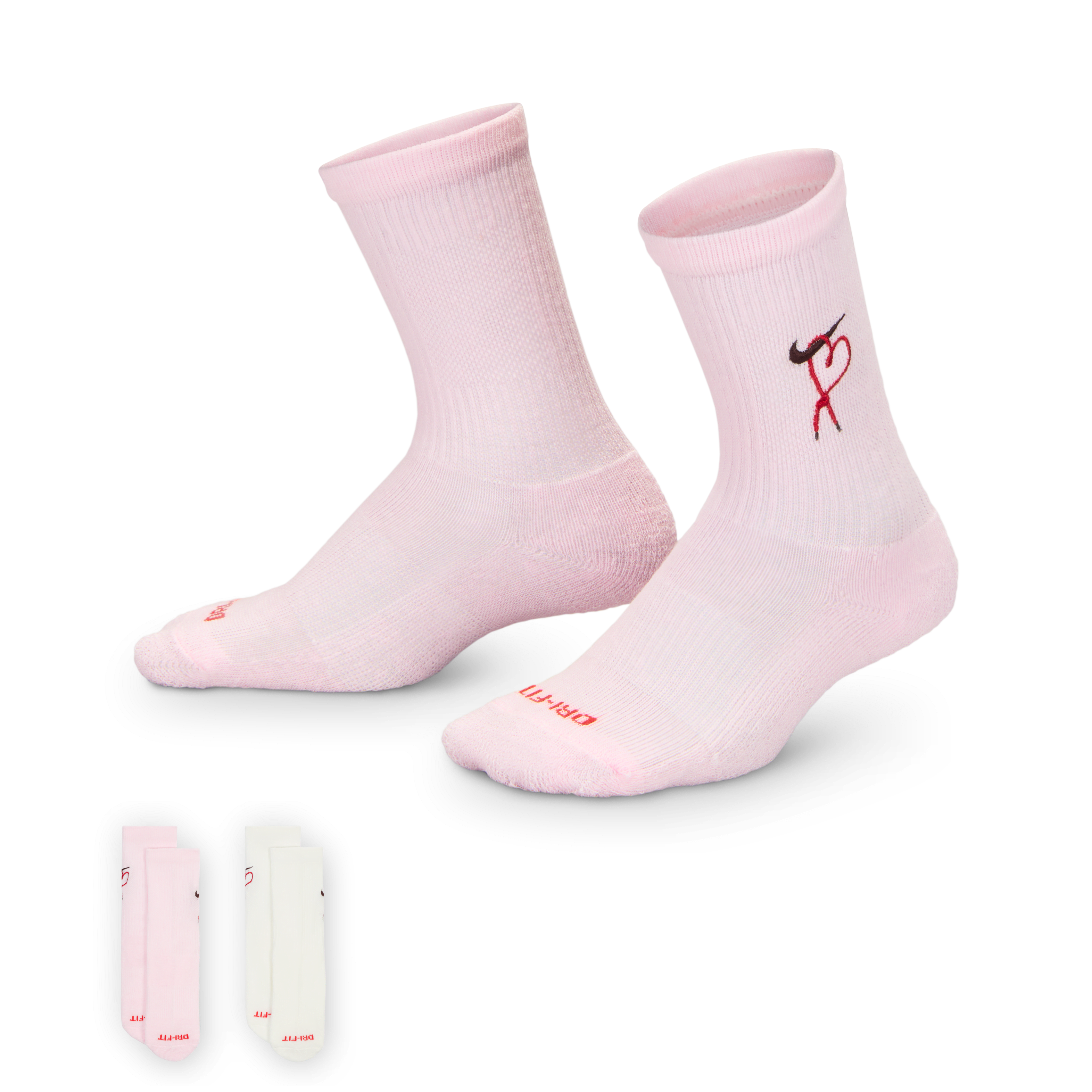 Nike Dri-FIT Little Kids' V-Day Cushioned Crew Socks (2 Pairs)