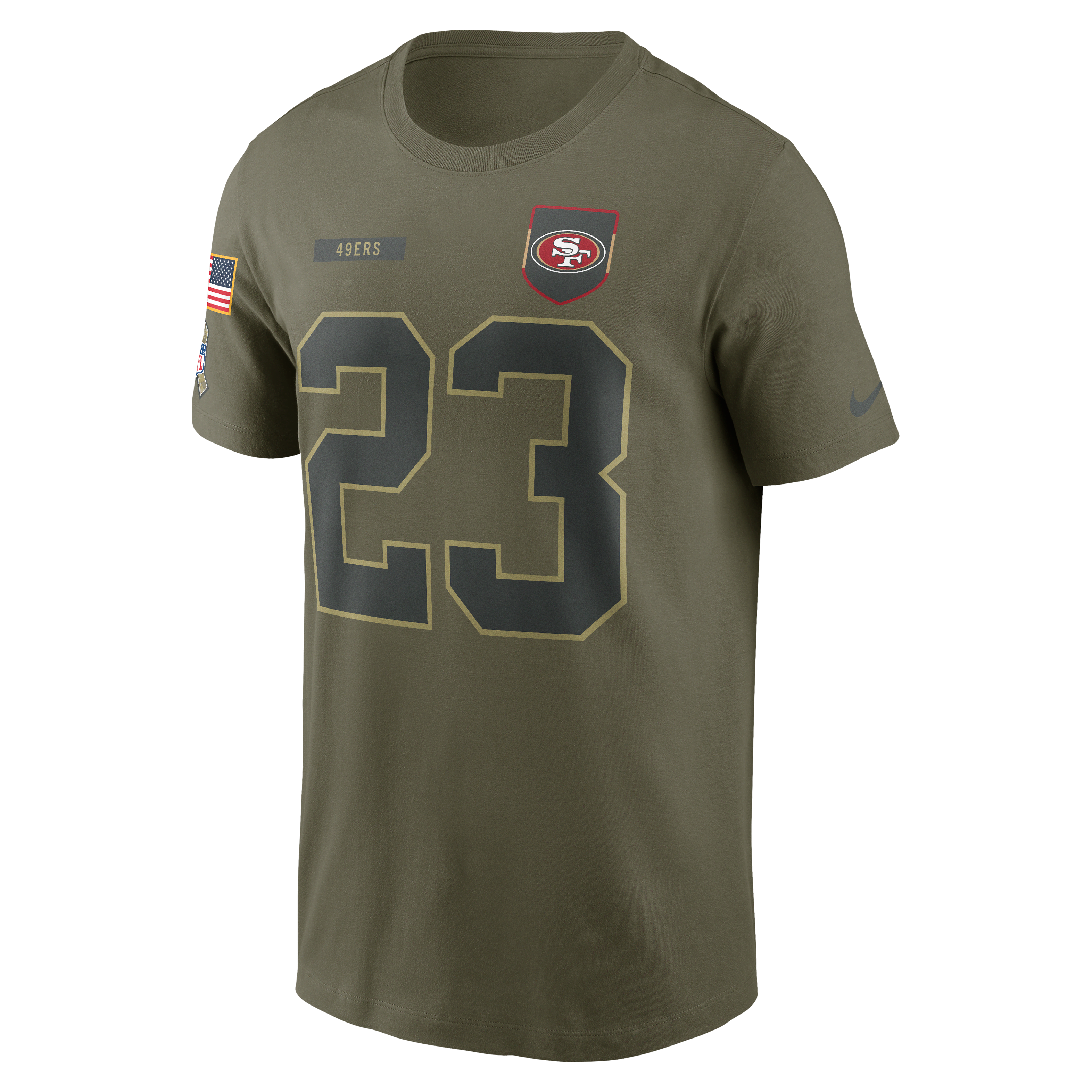 Christian McCaffrey San Francisco 49ers Salute To Service Men’s Nike NFL T-Shirt
