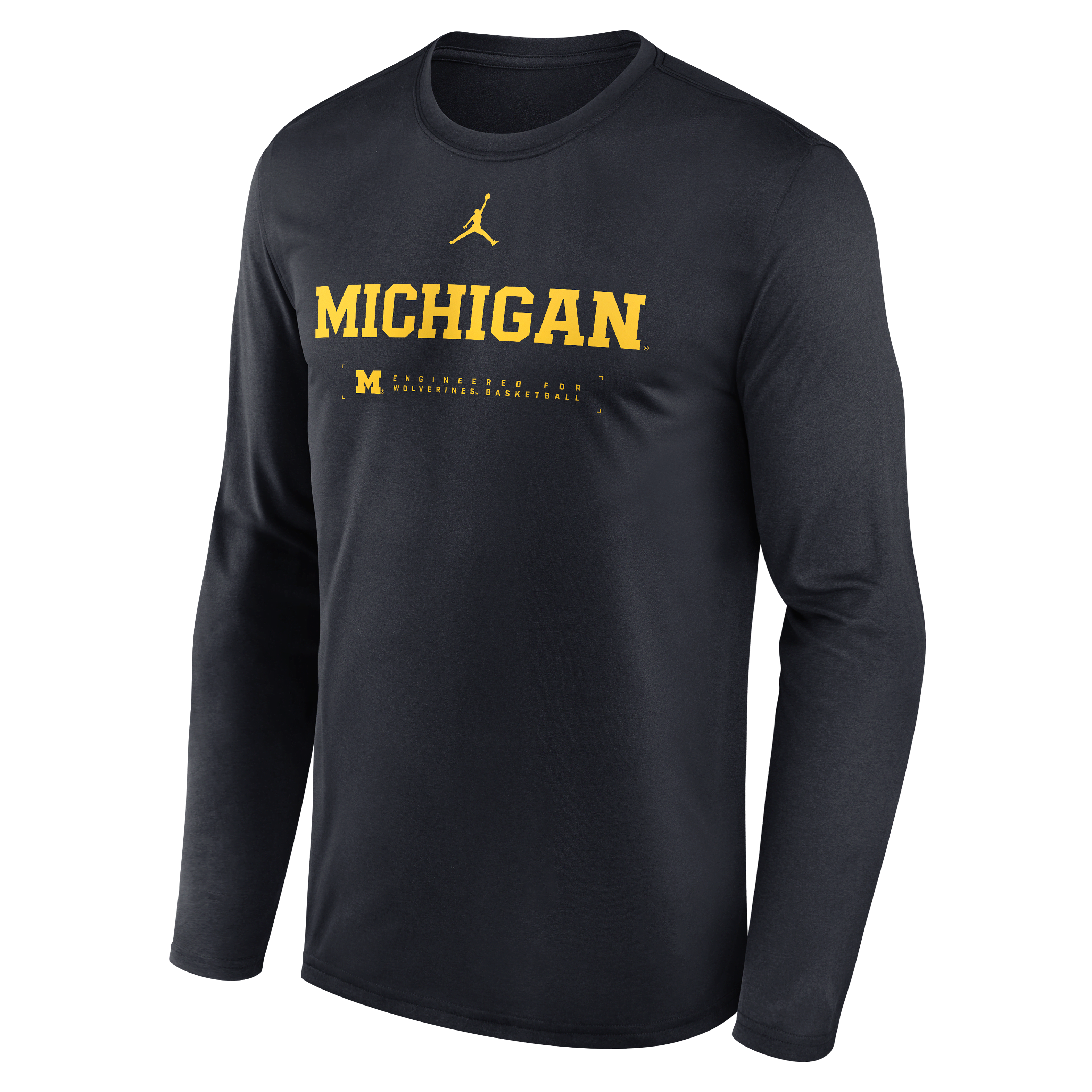 Michigan Courtside Basketball Shootaround Legend Men's Jordan Brand Dri-FIT College Long-Sleeve T-Shirt