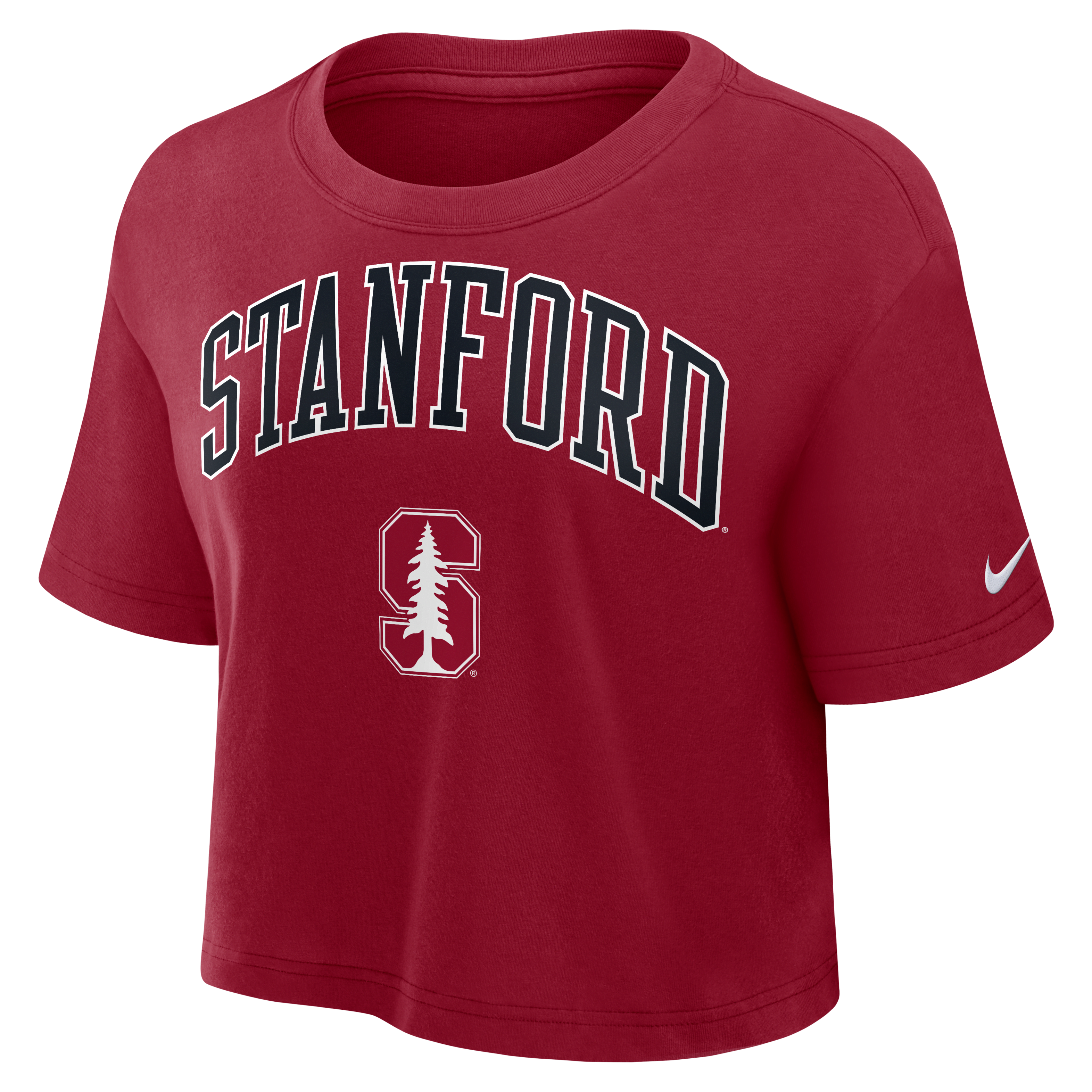 Stanford Athletic Prep Arch Women's Nike Dri-FIT College Cropped T-Shirt