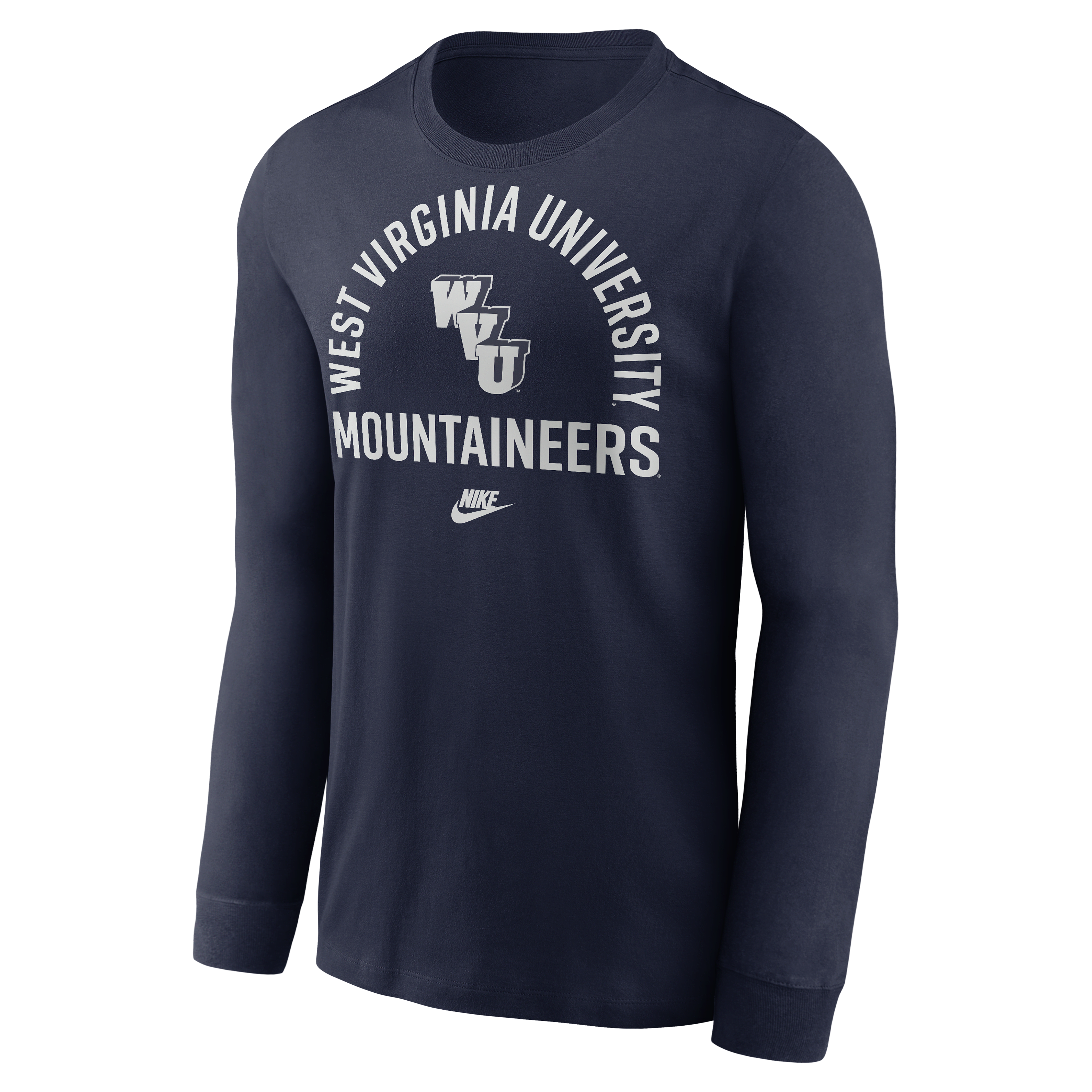 West Virginia Legacy Arched Logo Men's Nike College Long-Sleeve T-Shirt
