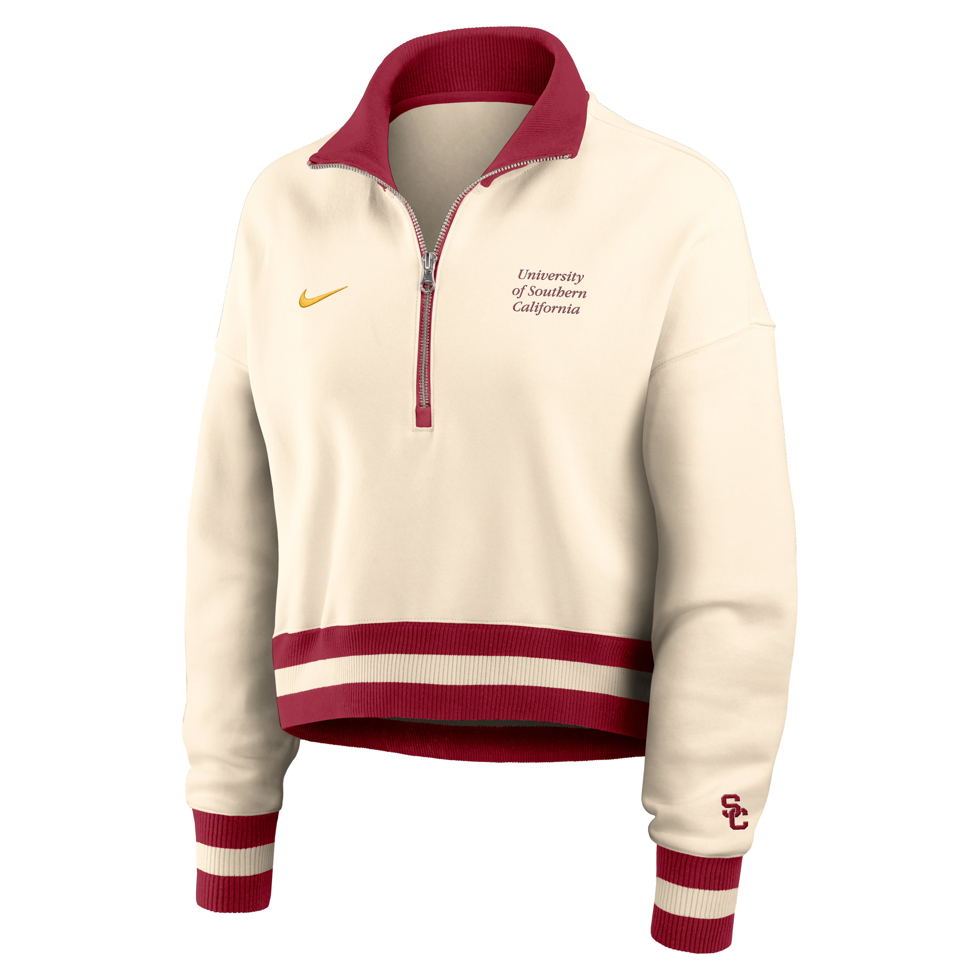USC Legacy Women's Nike College Cropped 1/4-Zip Crew