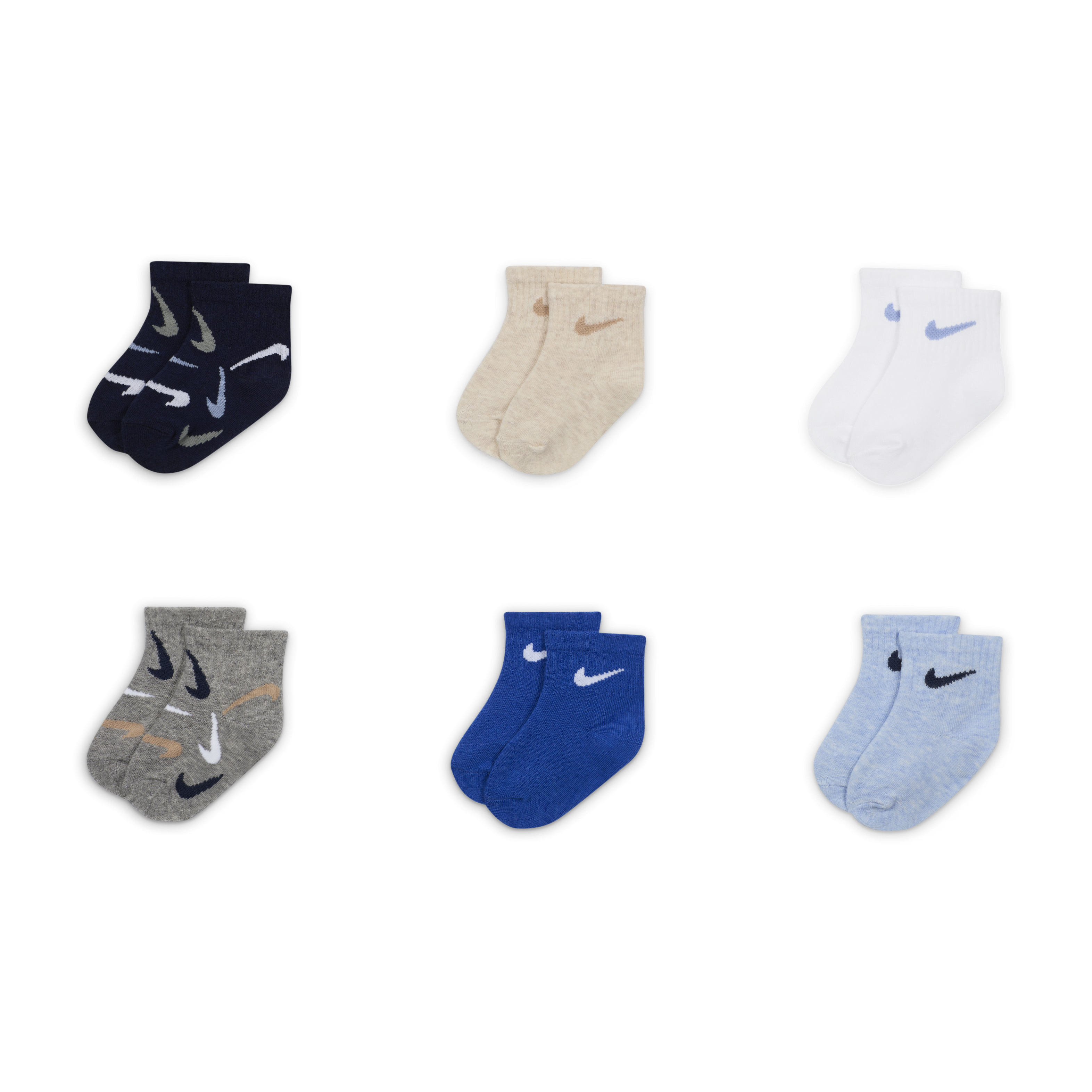 Nike Swooshfetti Baby (3-6M) Ankle Socks (6 Pairs)