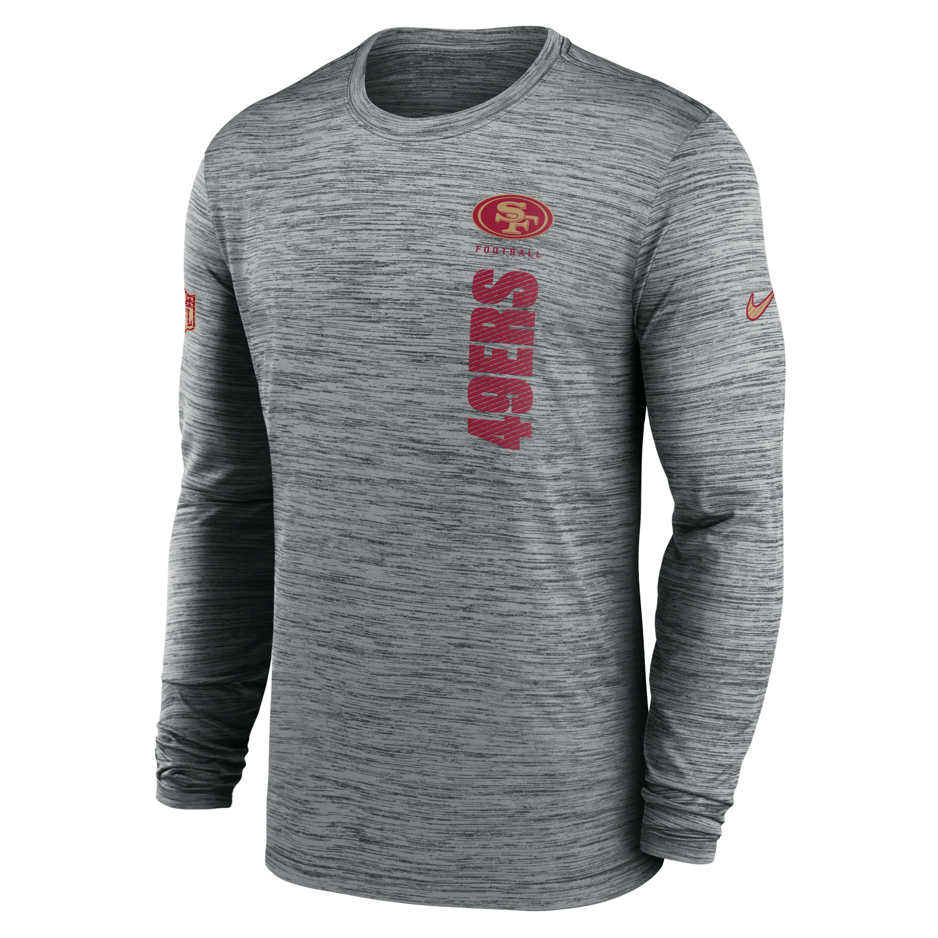 San Francisco 49ers Sideline Velocity Men's Nike Dri-FIT NFL Long-Sleeve T-Shirt