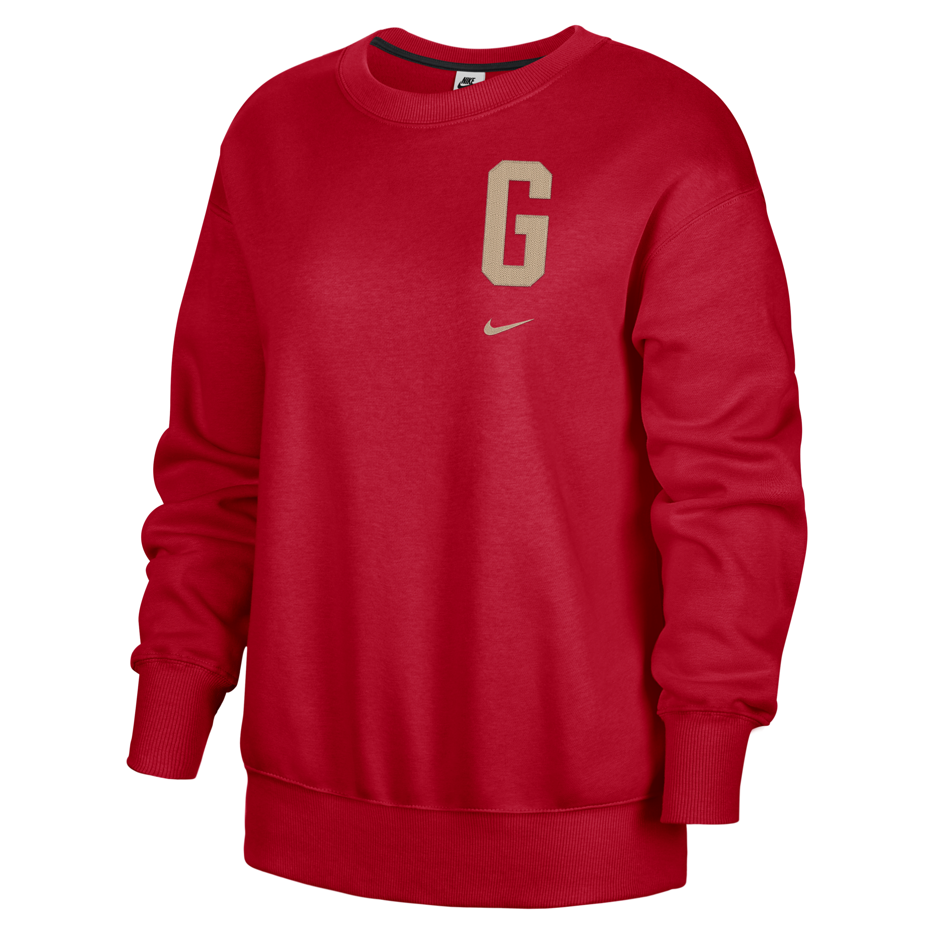 Georgia Club Fleece Women's Nike College Oversized Fit Crew-Neck Sweatshirt