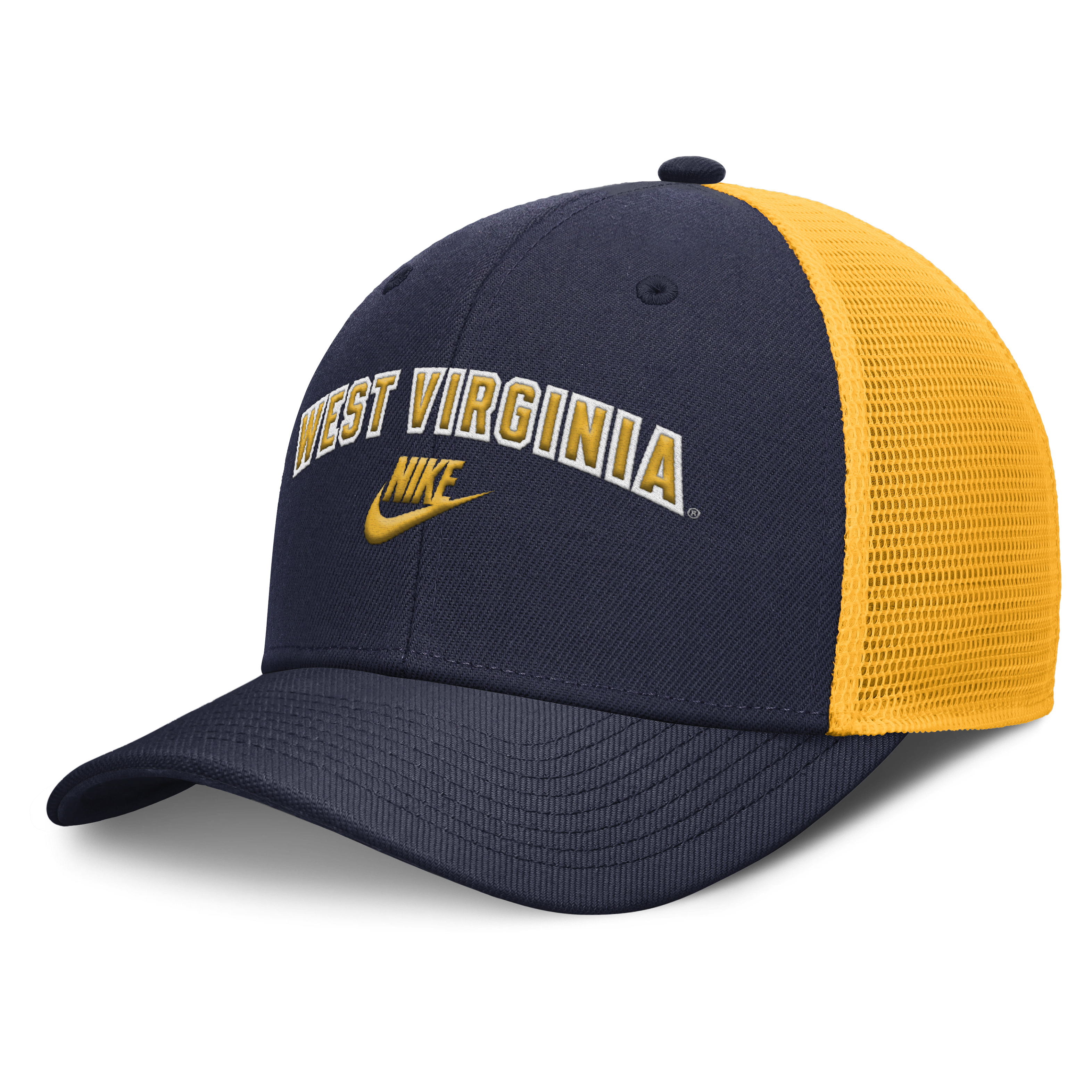 West Virginia Legacy Arch Rise Men's Nike Dri-FIT College Trucker Adjustable Hat