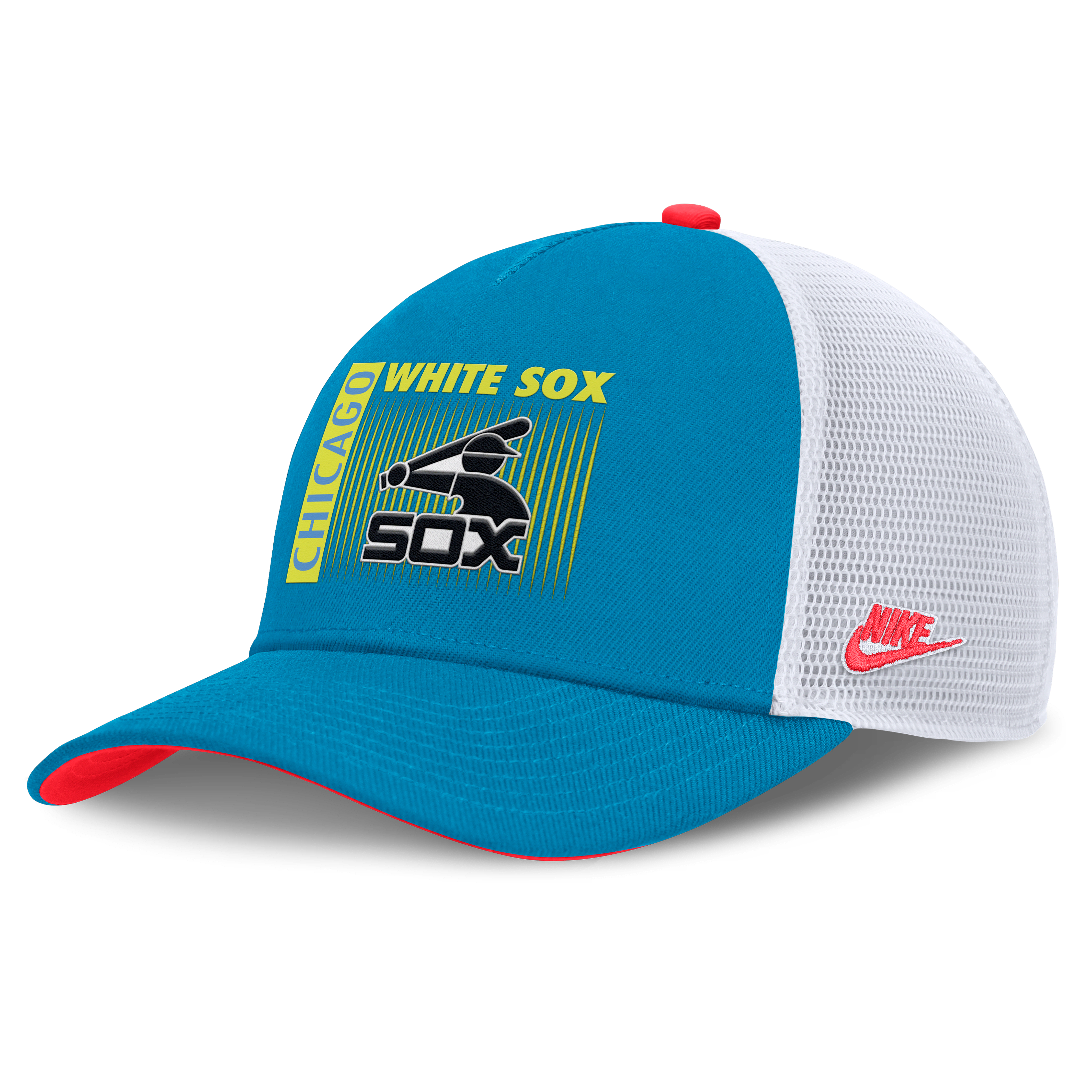 Chicago White Sox Neon 90s Rise Men's Nike Dri-FIT MLB Trucker Adjustable Hat