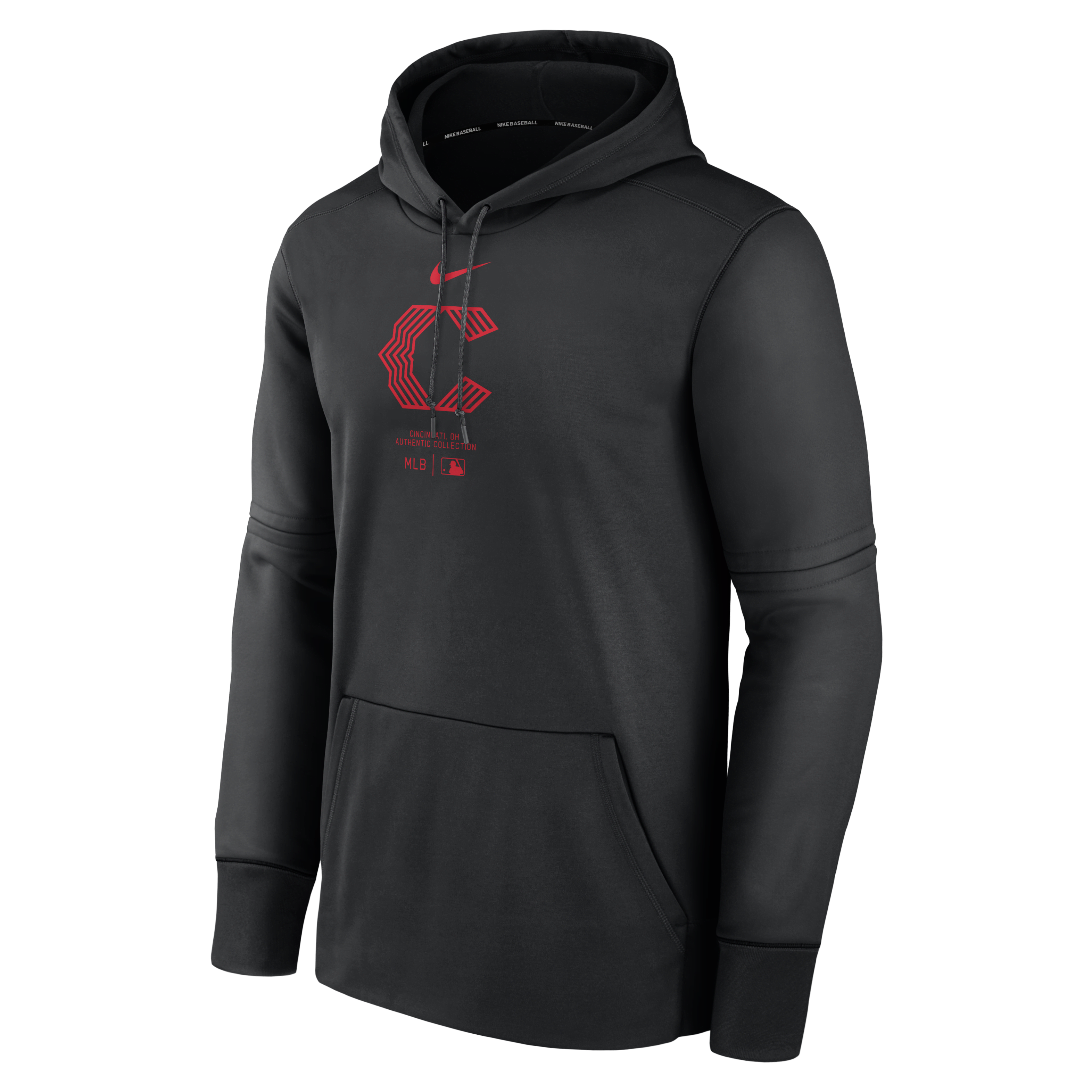 Cincinnati Reds City Connect Practice Men's Nike Therma MLB Pullover Hoodie