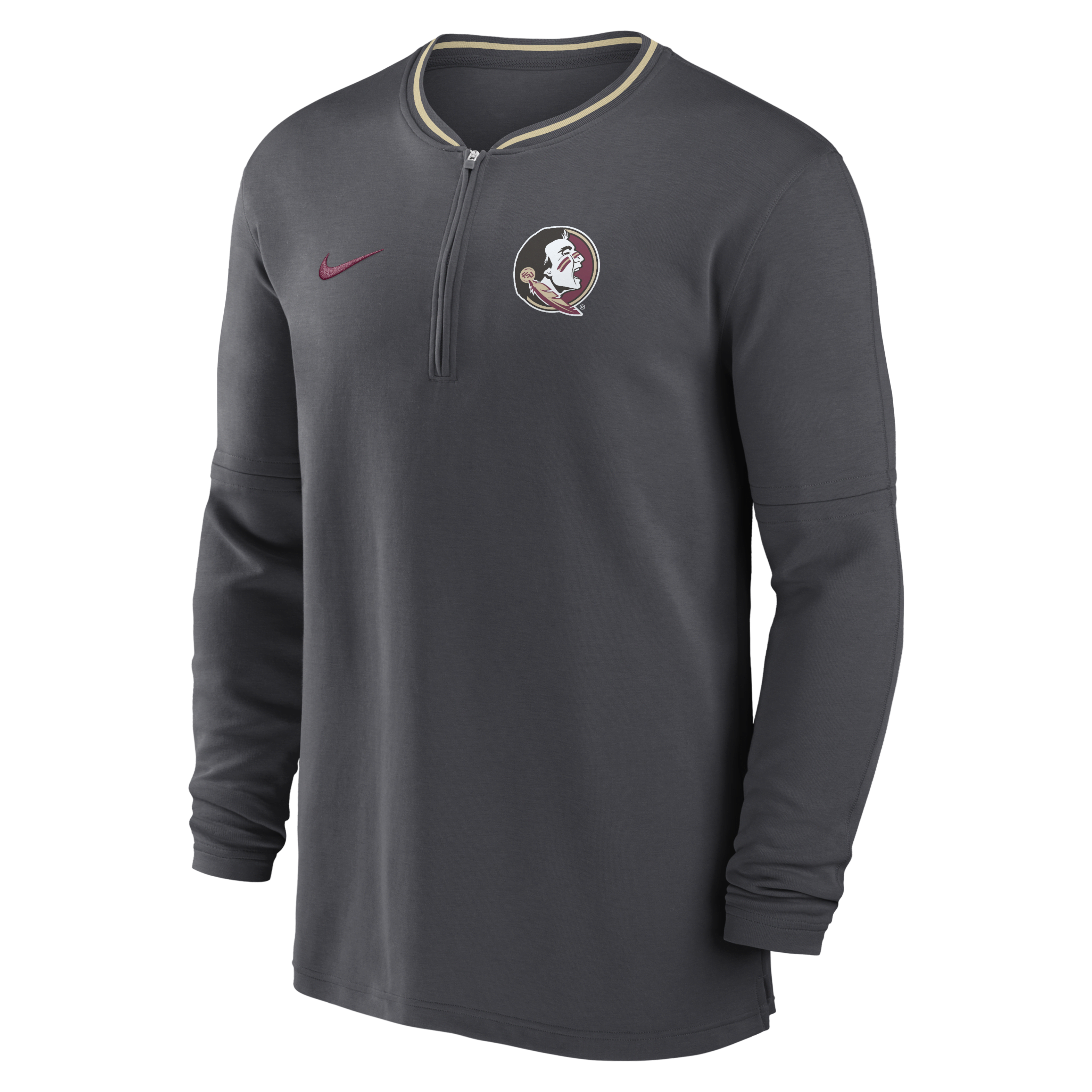 Florida State Seminoles Sideline Coach Men's Nike Dri-FIT College 1/2-Zip Long-Sleeve Top