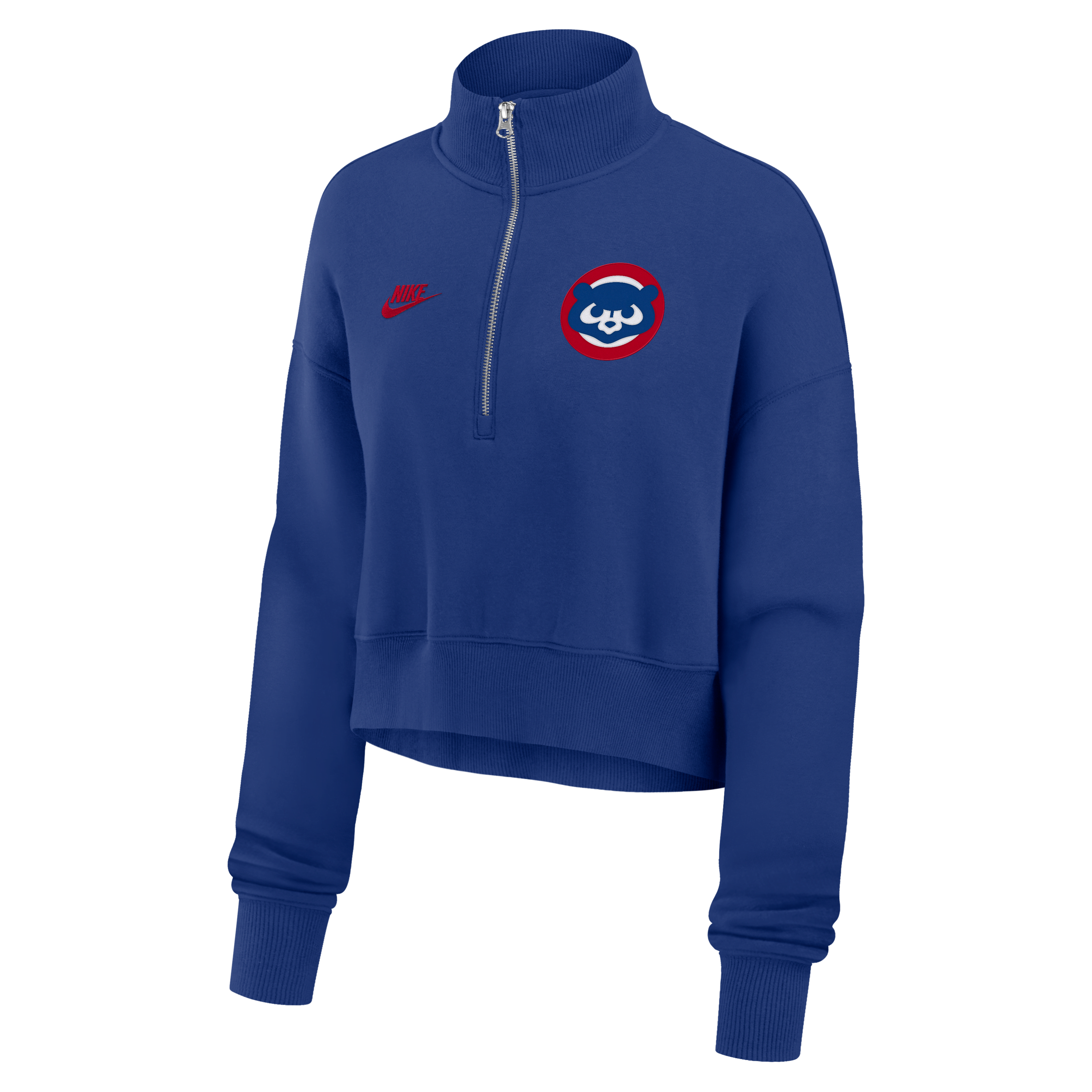 Chicago Cubs Cooperstown Phoenix Women's Nike MLB Cropped 1/2-Zip Crew