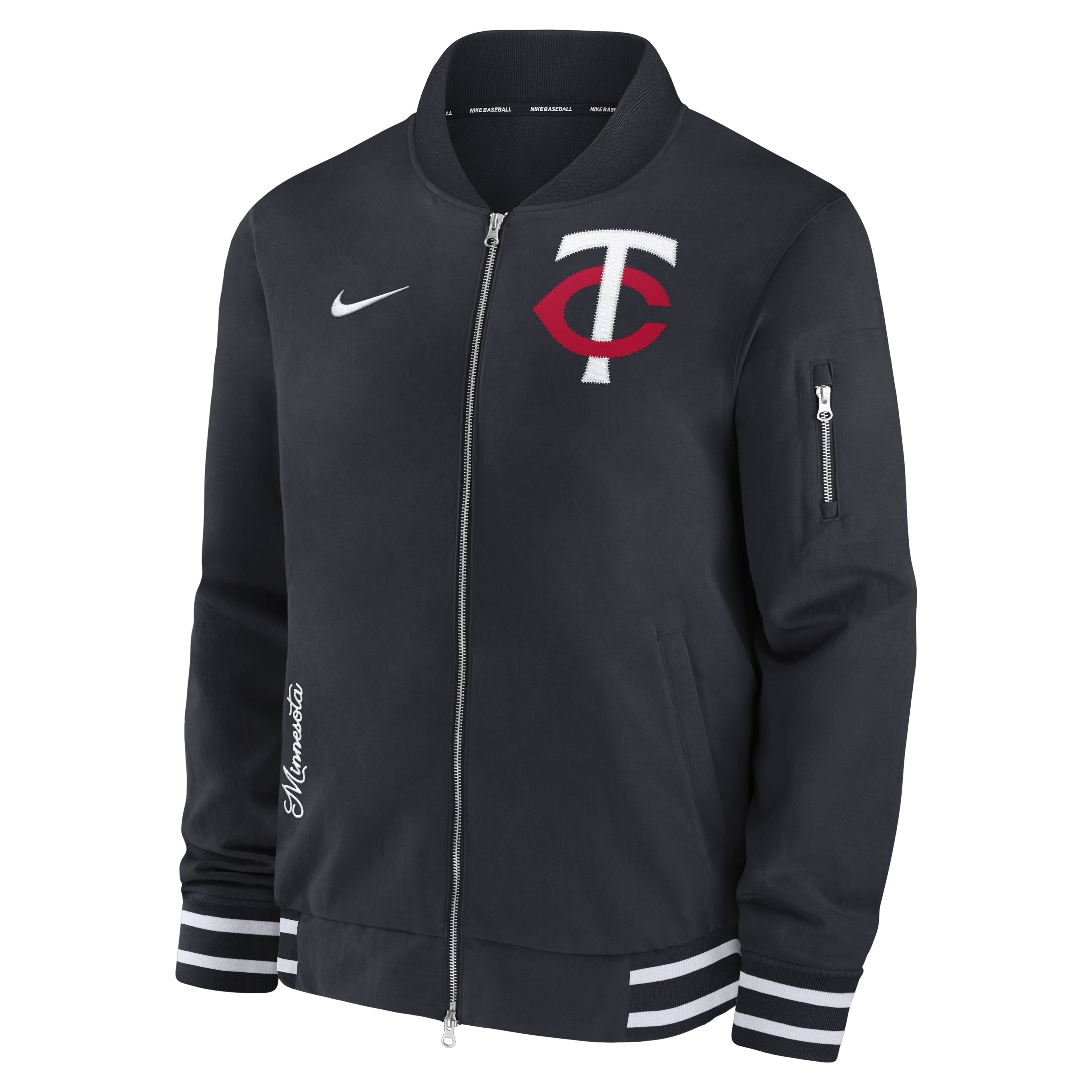 Minnesota Twins Authentic Collection Men's Nike MLB Full-Zip Bomber Jacket