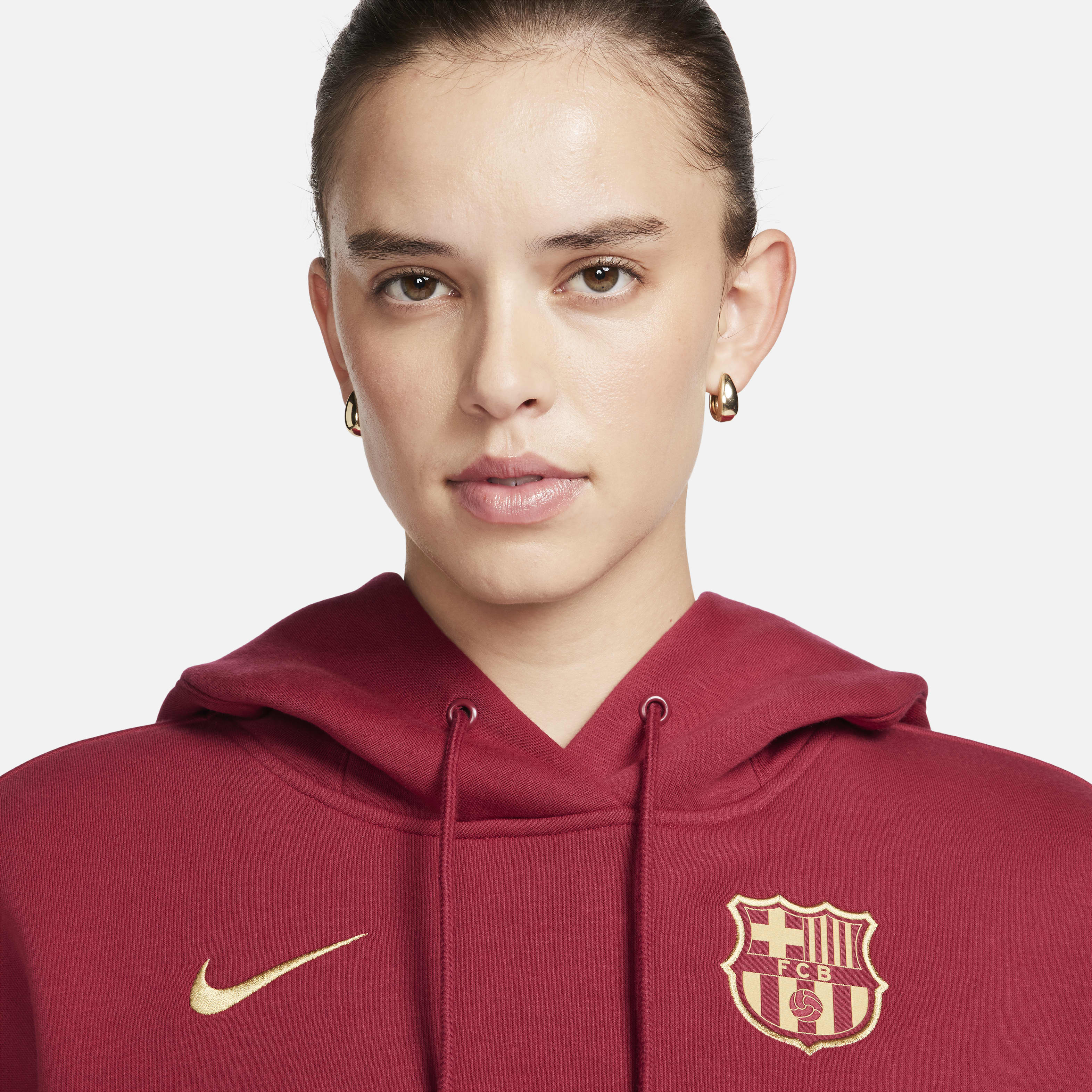 FC Barcelona Phoenix Fleece Women's Nike Soccer Oversized Pullover Hoodie