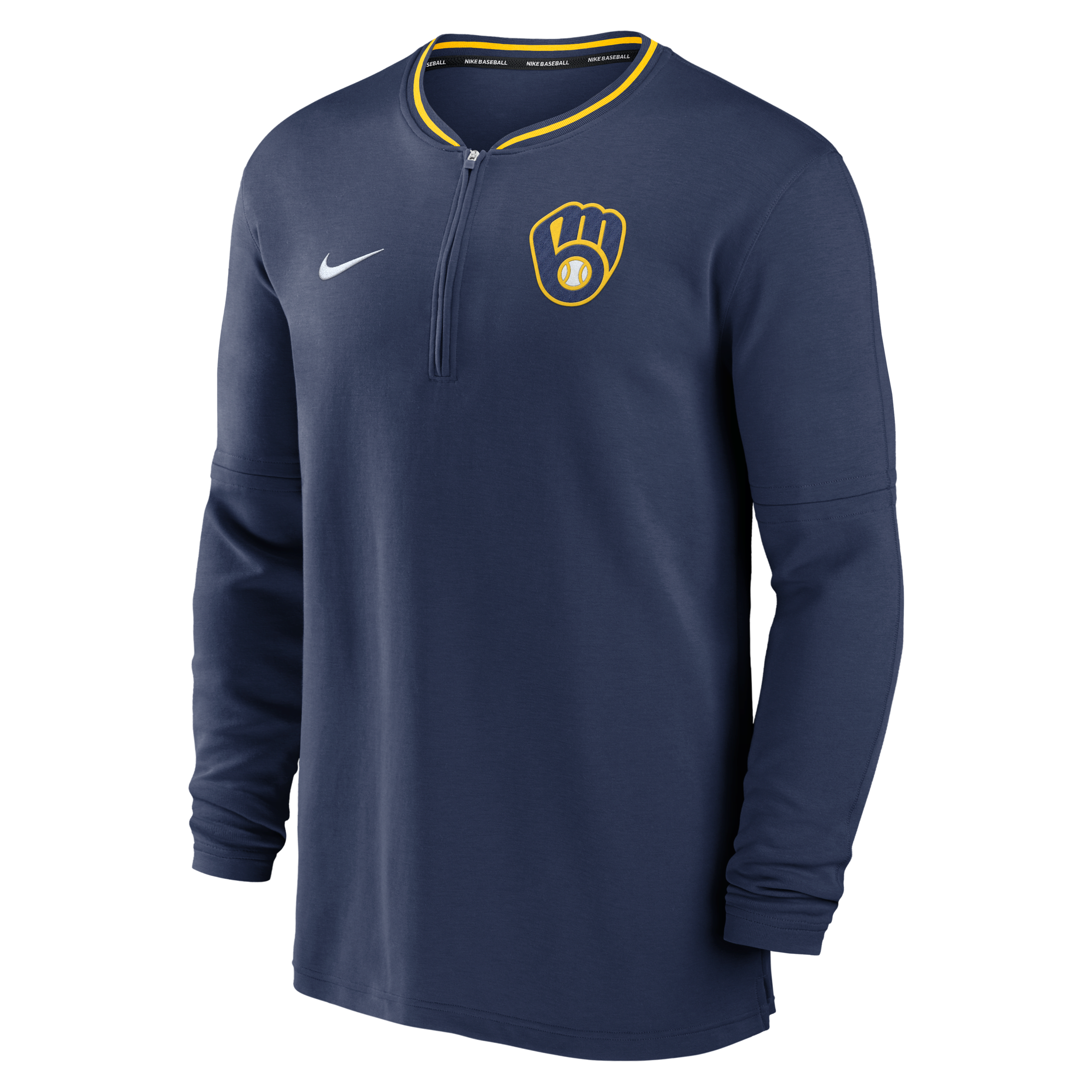 Milwaukee Brewers Authentic Collection Men's Nike Dri-FIT MLB 1/2-Zip Long-Sleeve Top