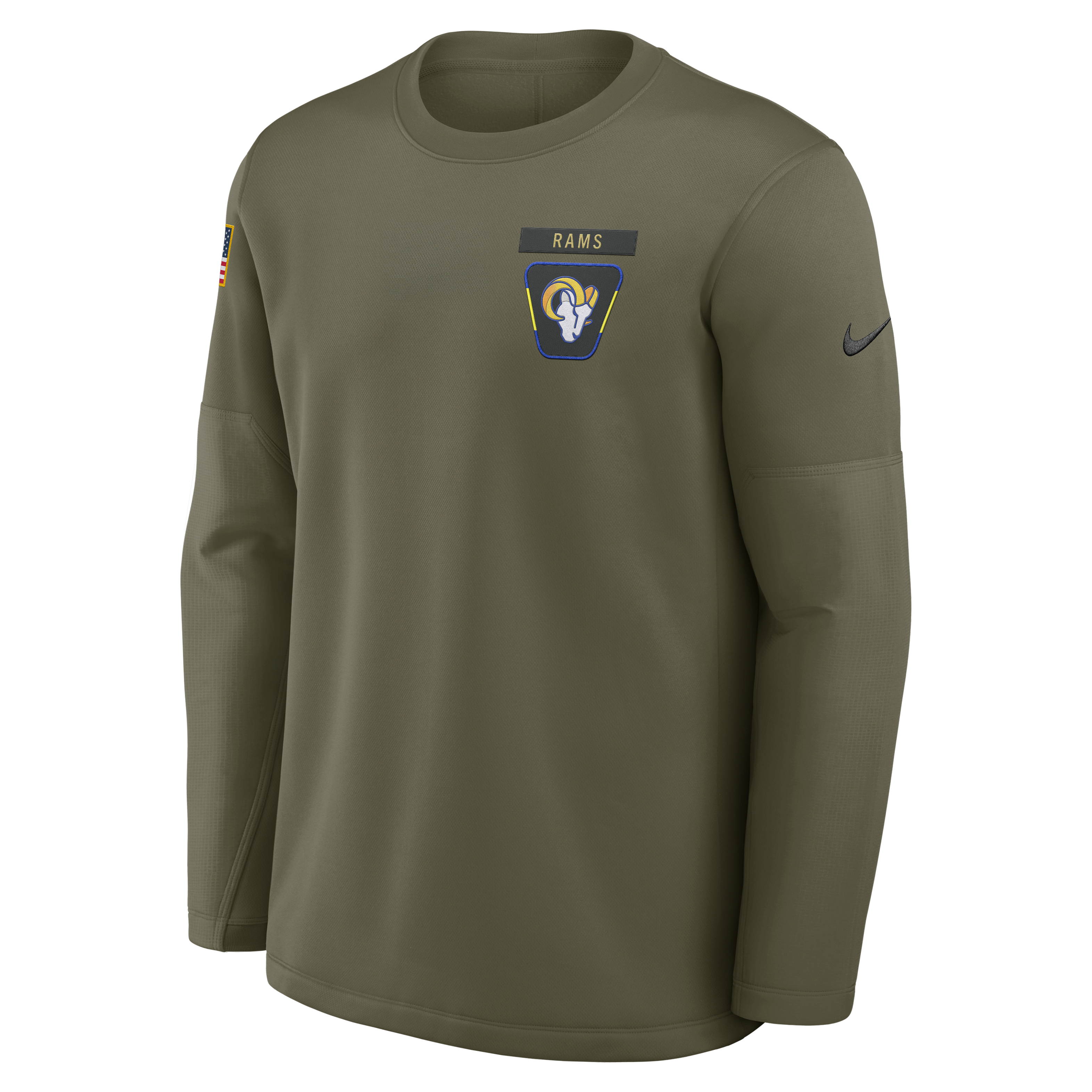 Los Angeles Rams Salute to Service Sideline Triumphant Win Coach Men's Nike NFL Pullover Crew