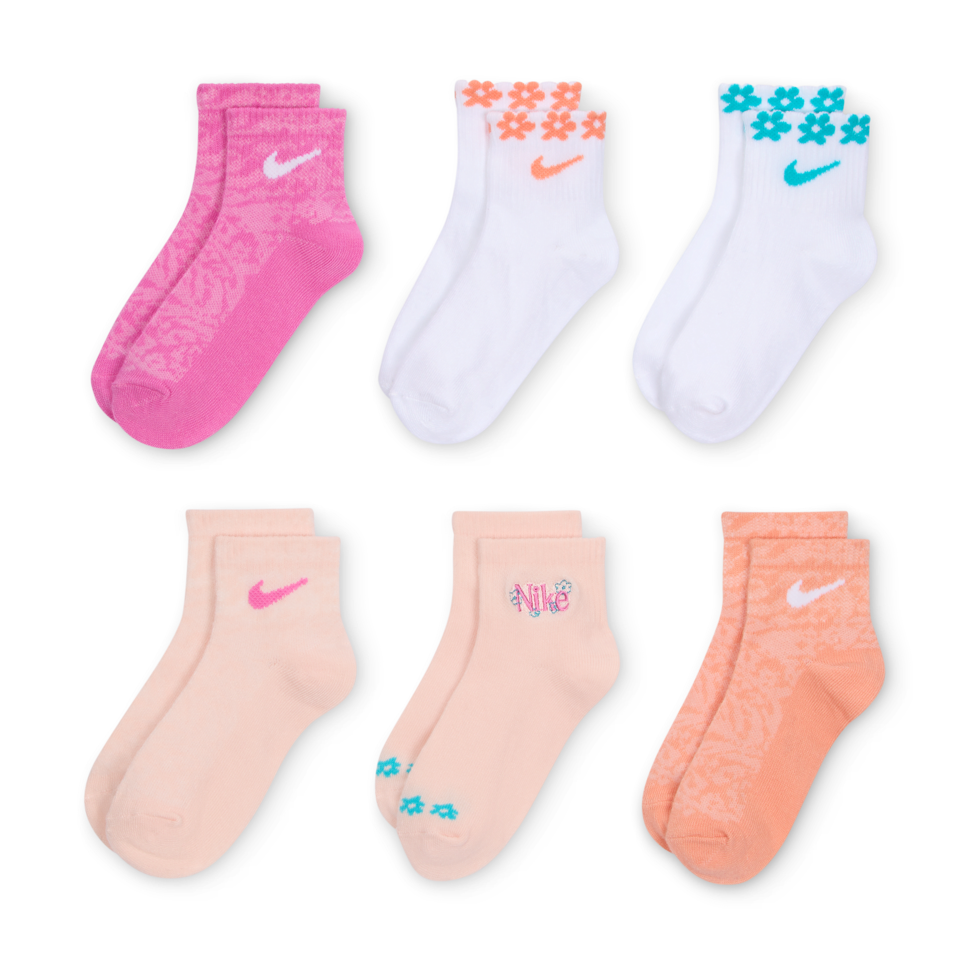 Nike Little Kids' Wild Flower Ankle Socks (6 Pairs)