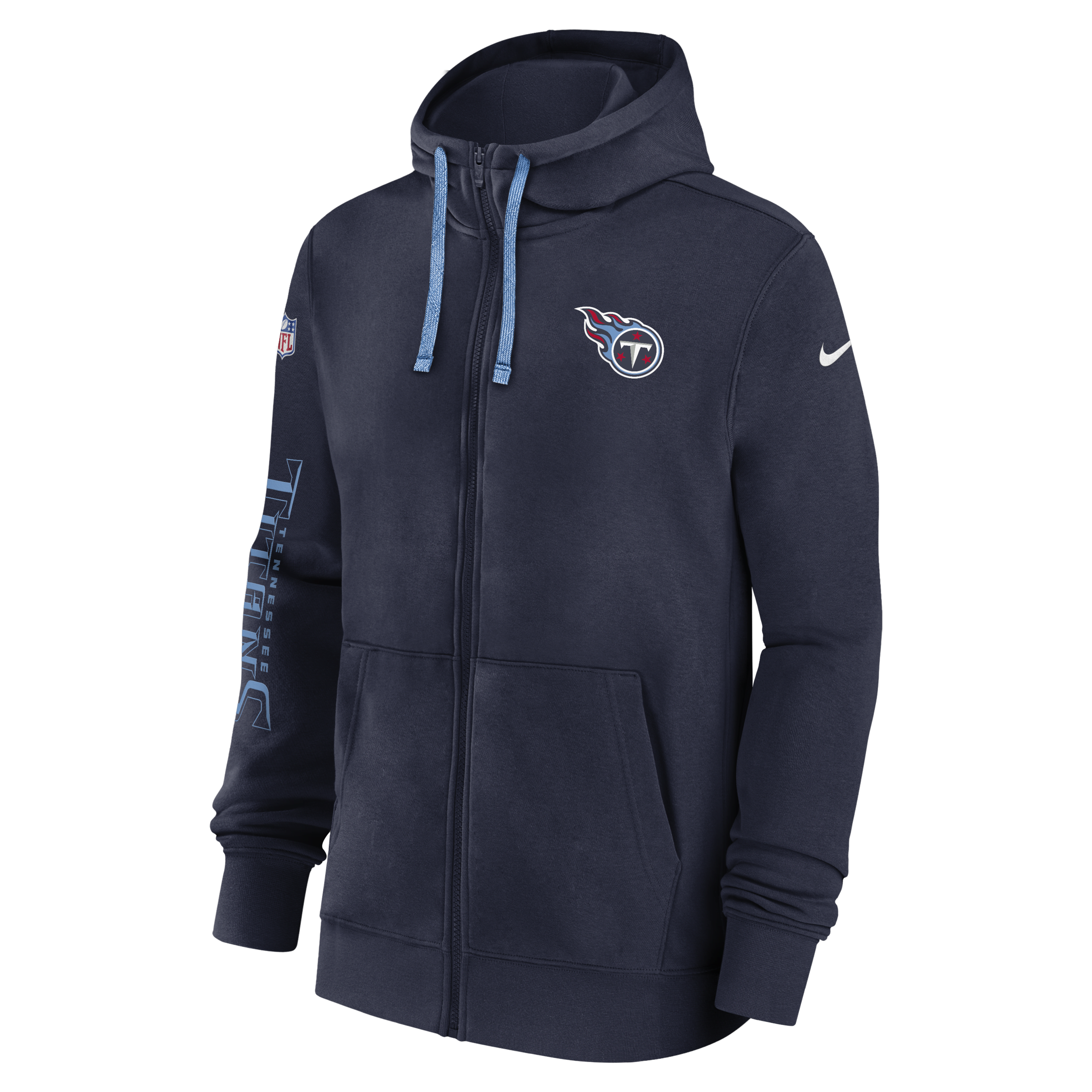 Tennessee Titans Sideline Team Issue Club Men's Nike Full Zip Hoodie