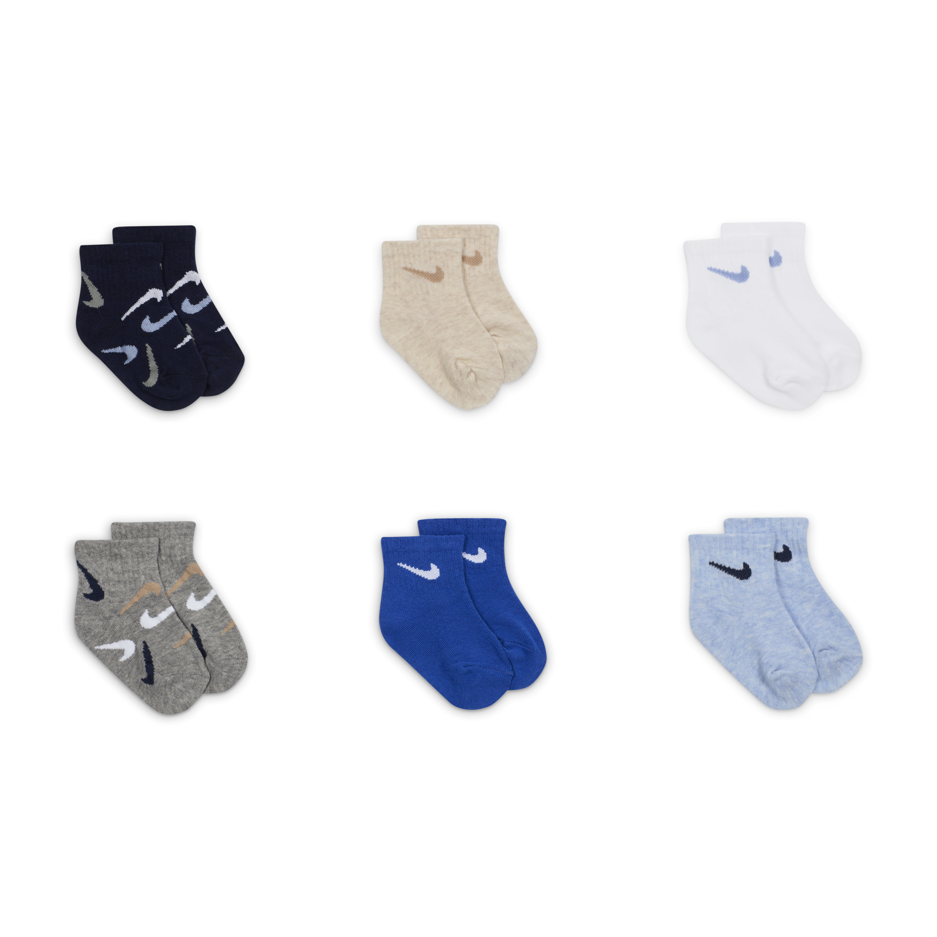 Nike Swooshfetti Baby (3-6M) Ankle Socks (6 Pairs)