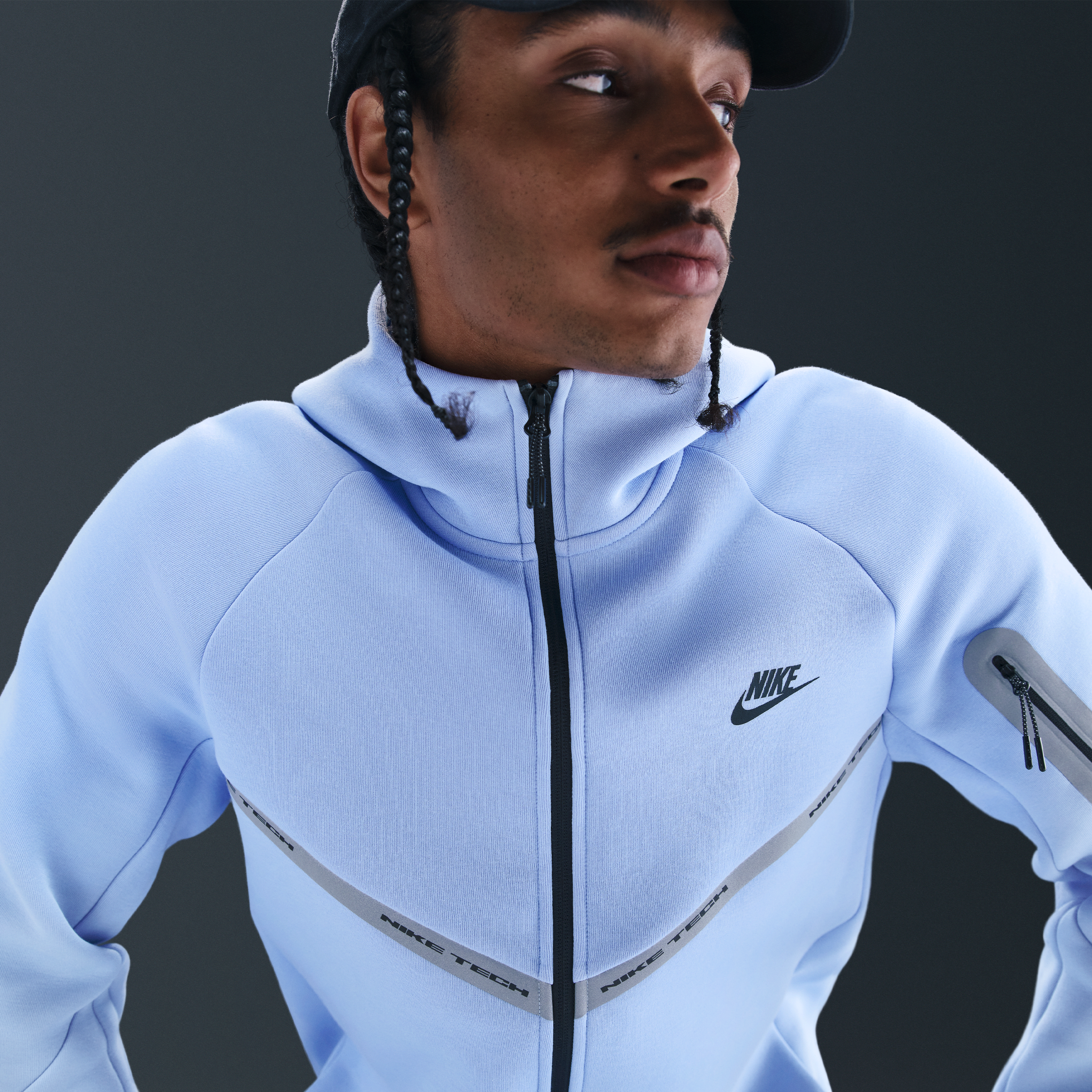 Nike Tech Men's Full-Zip Fleece Windrunner Jacket with Reflective Accents