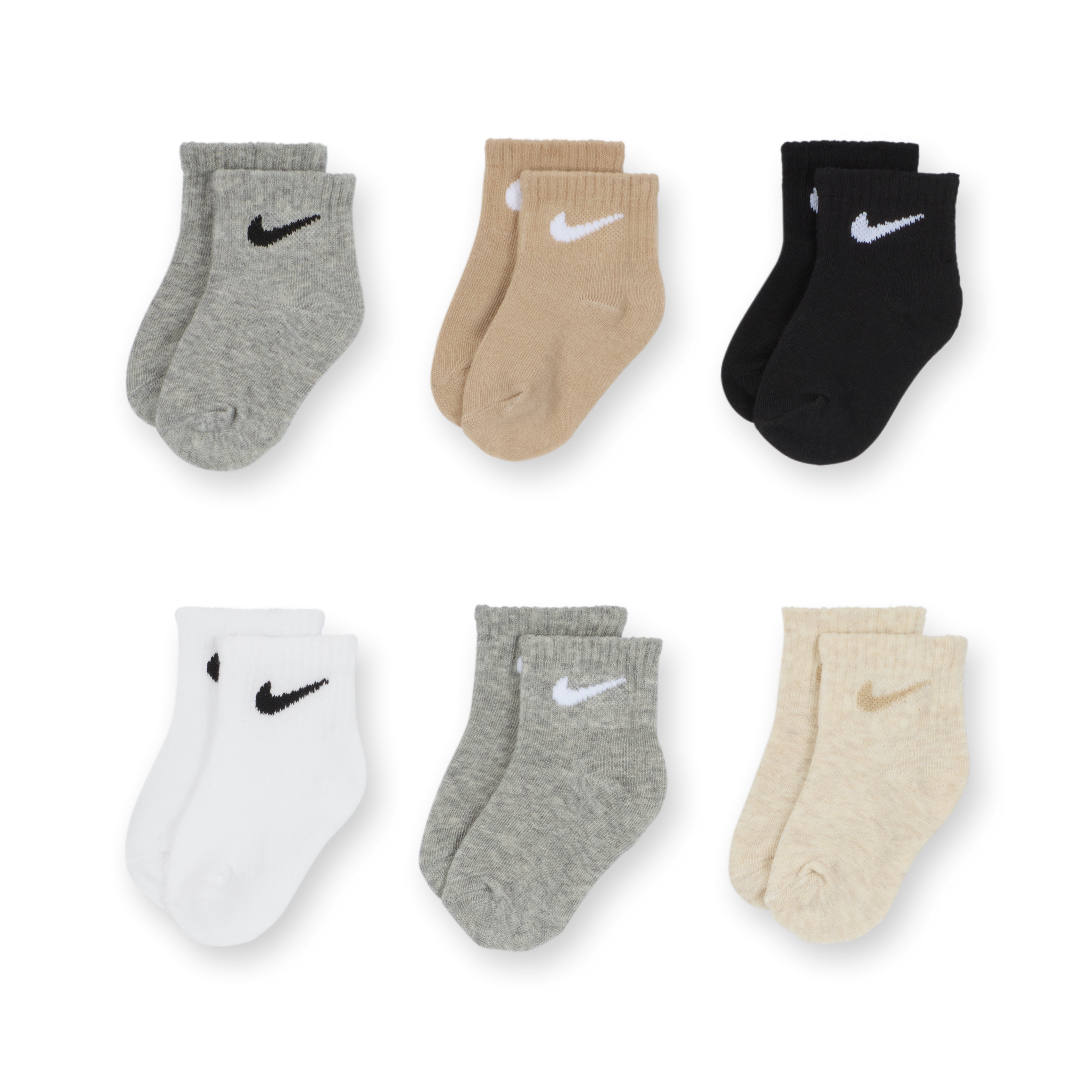 Nike Swoosh Baby (12-24M) Ankle Socks (6 Pairs)