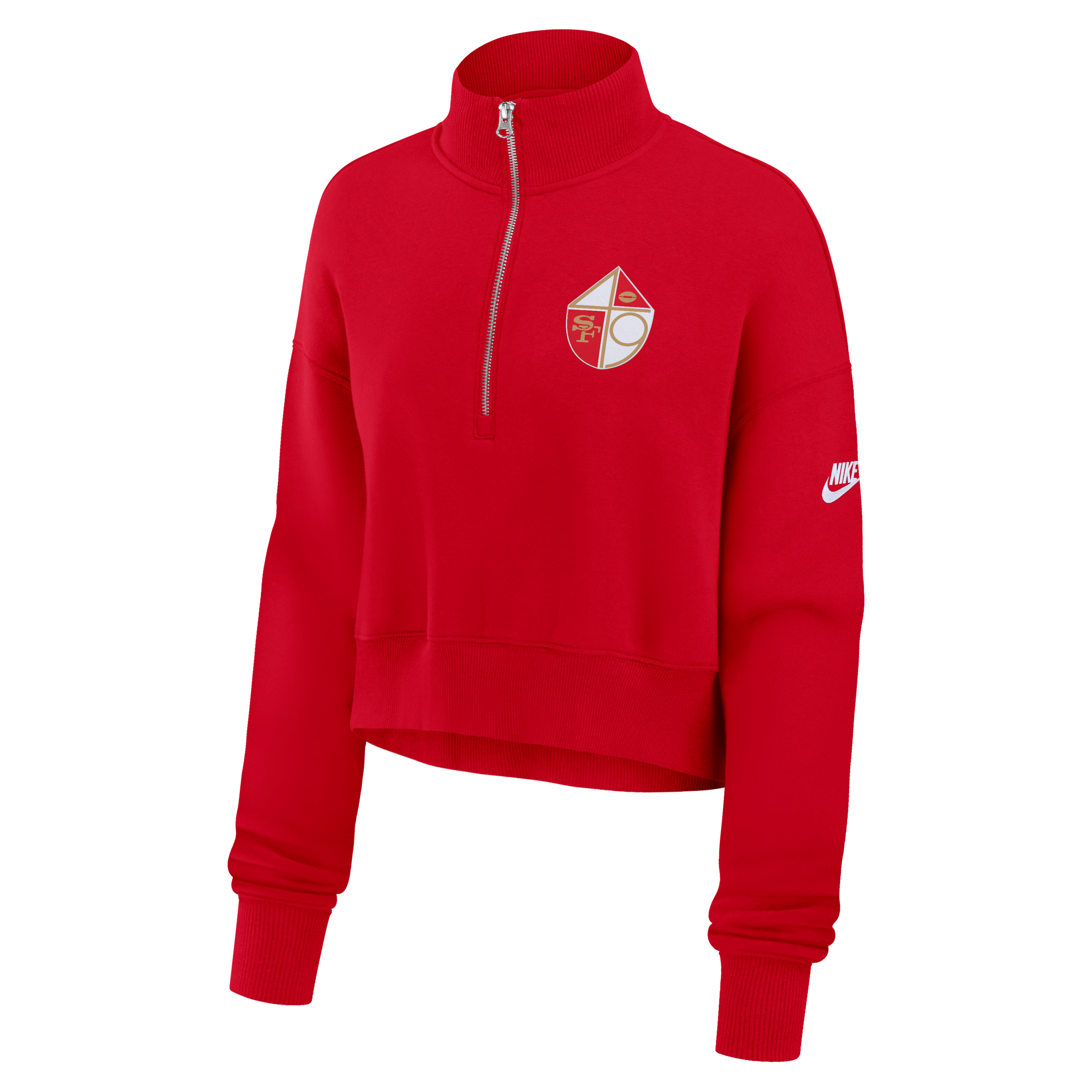 San Francisco 49ers Rewind Phoenix Women's Nike NFL Cropped 1/4-Zip Crew