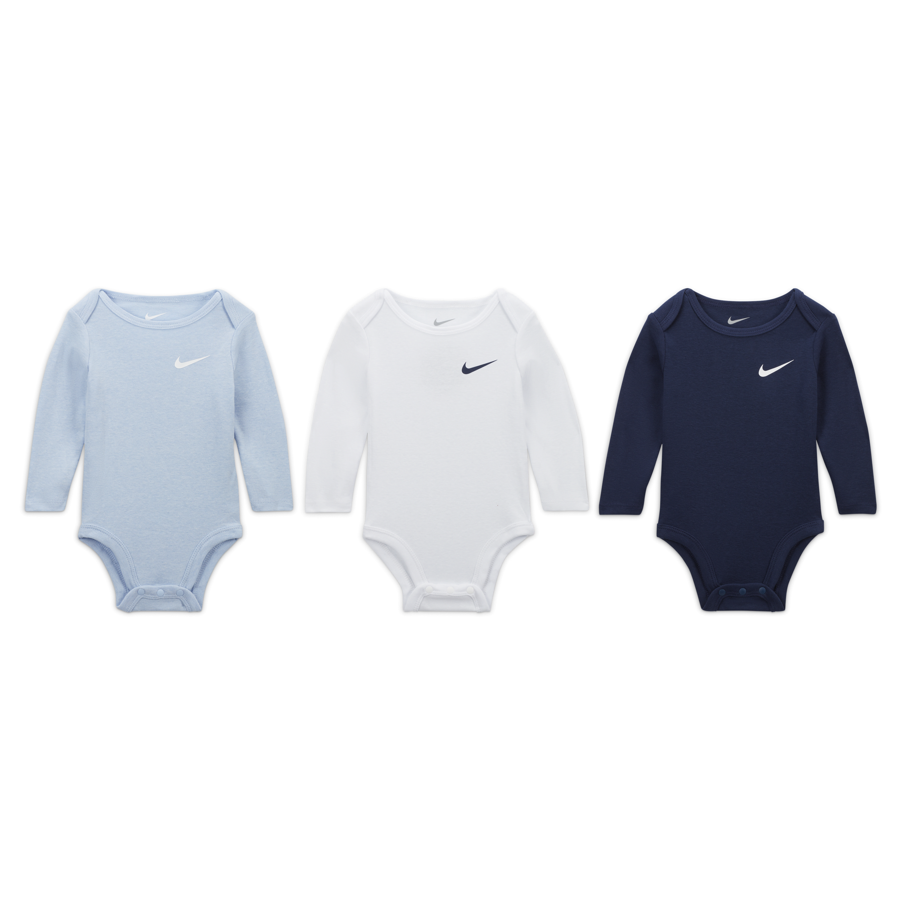 Nike Essentials Baby (0-9M) 3-Pack Long Sleeve Bodysuits