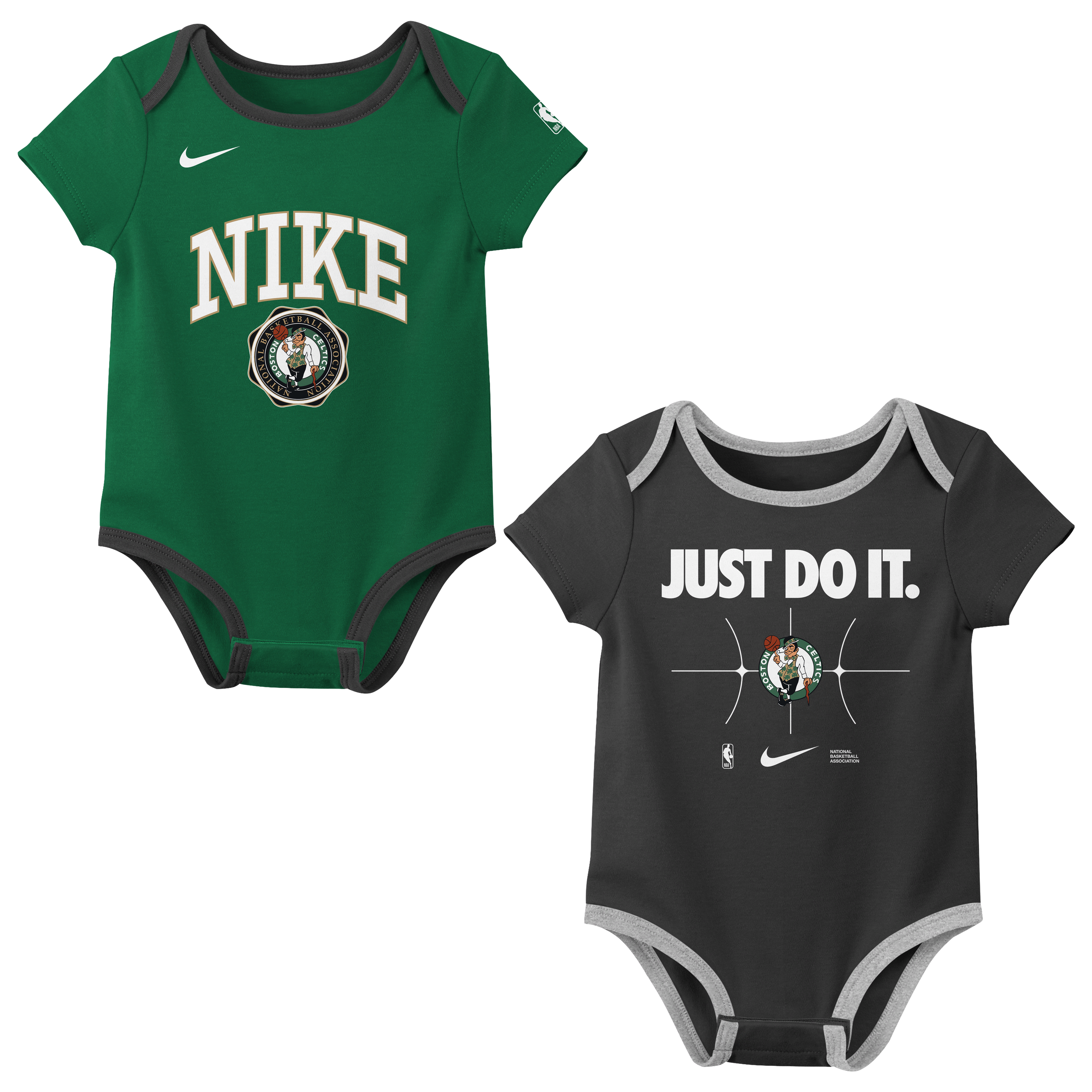 Boston Celtics Just Do It Baby (0-3M) Nike Basketball Bodysuit Set (2-Pack)