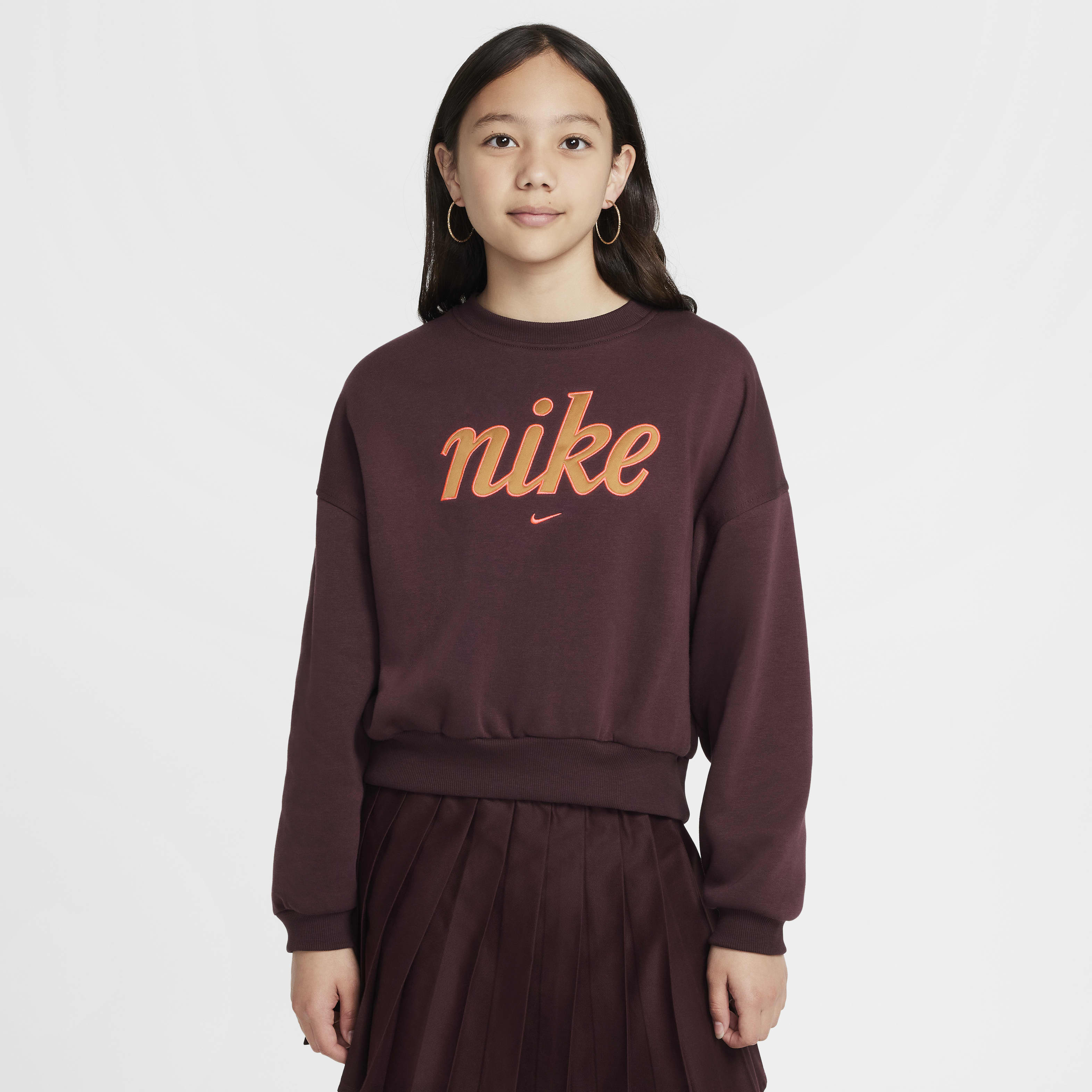 Nike Sportswear Club Fleece Girls' Boxy Crew-Neck Sweatshirt