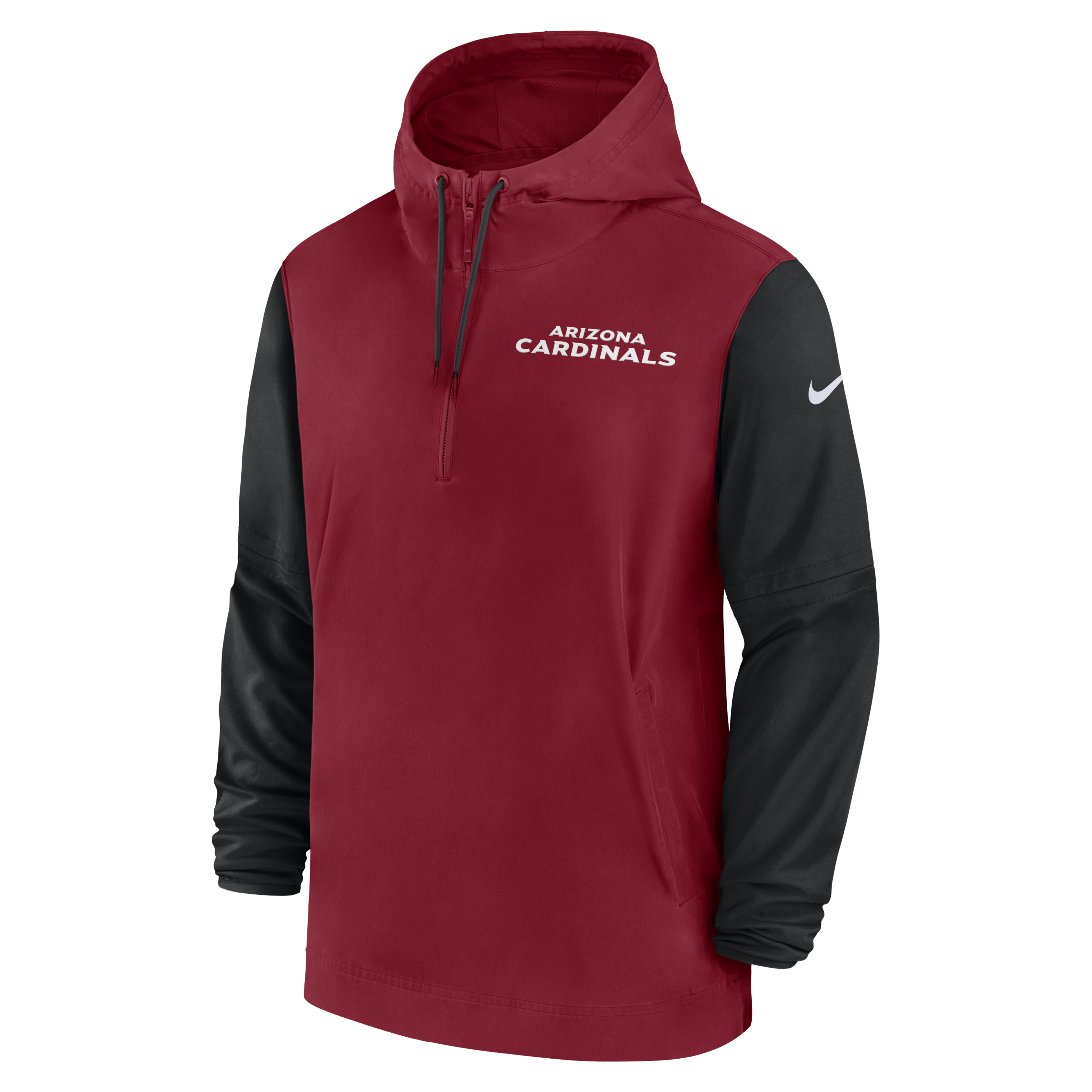 Arizona Cardinals Sideline Pre-Game Player Men's Nike NFL 1/2-Zip Hooded Jacket