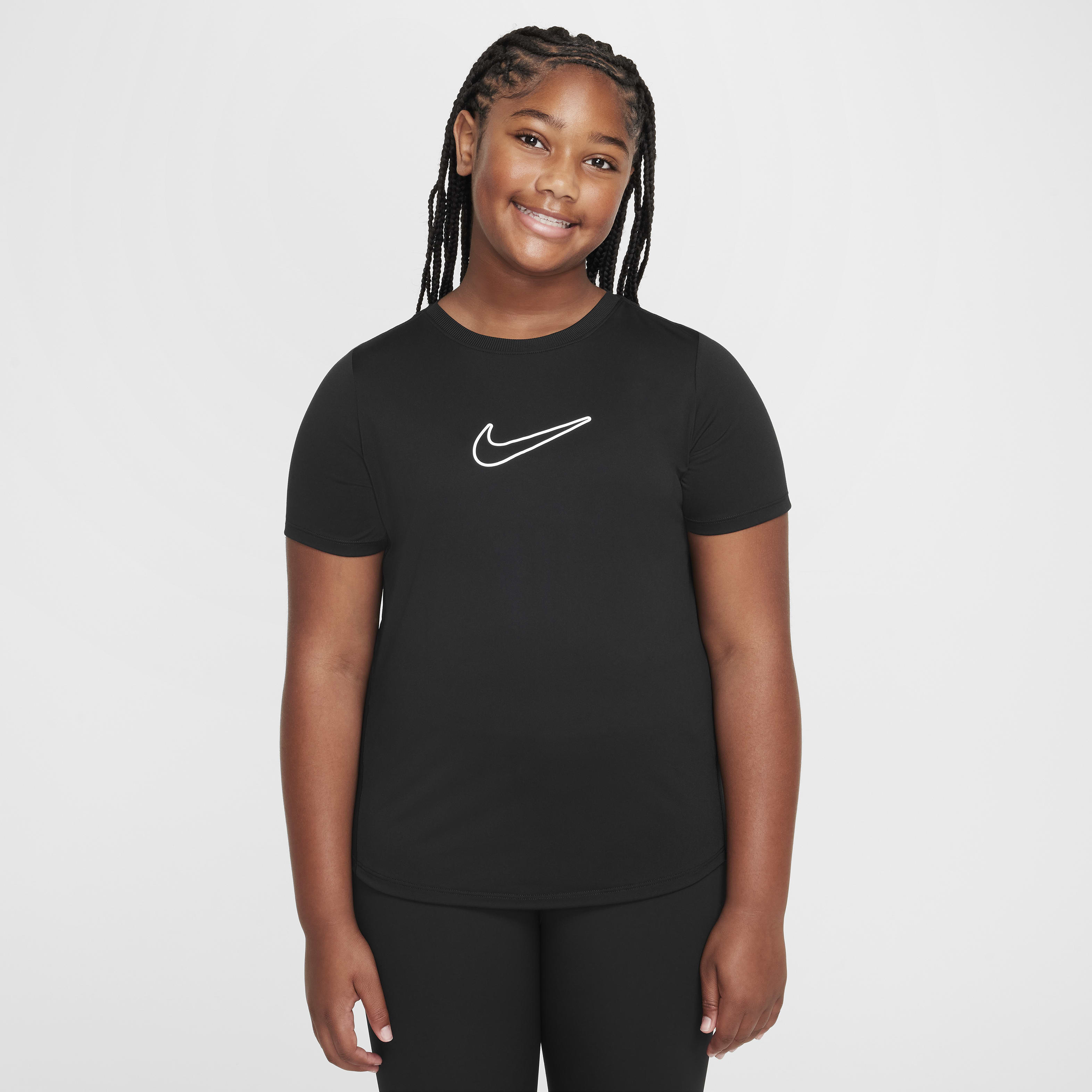 Nike One Fitted Big Kids' (Girls') Dri-FIT Short-Sleeve Top