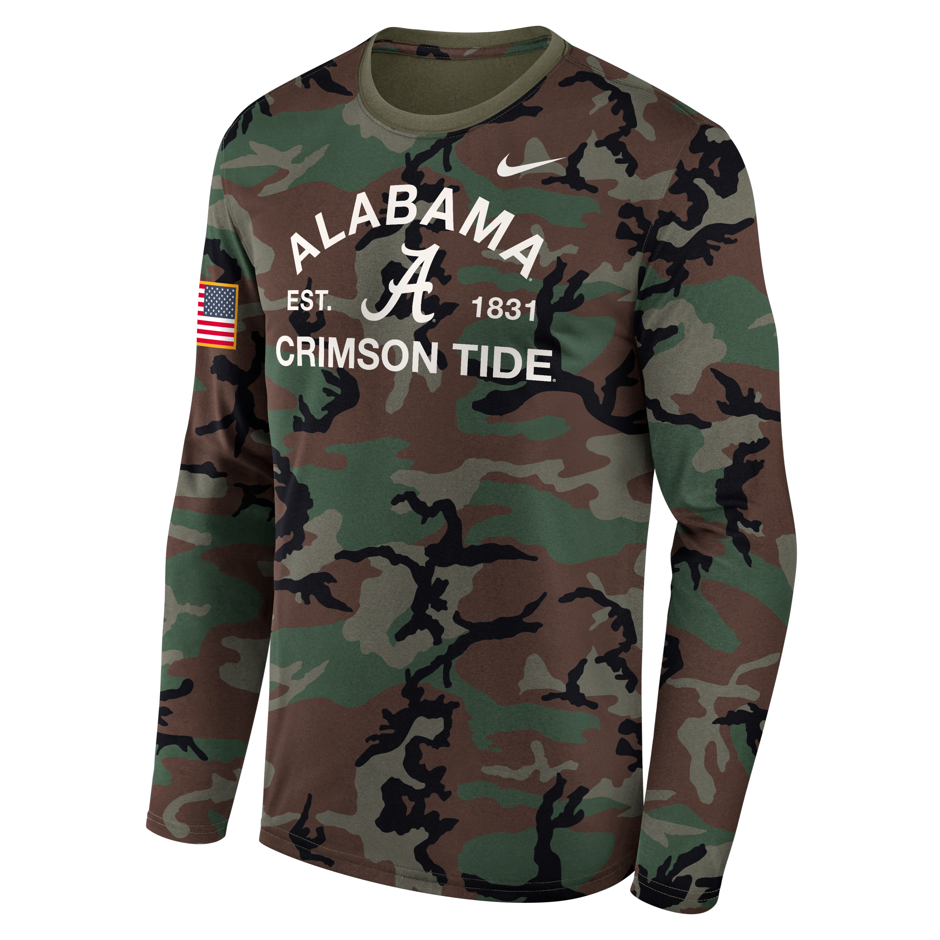 Alabama 2025 Military Appreciation Legend Men's Nike Dri-FIT College Long-Sleeve T-Shirt